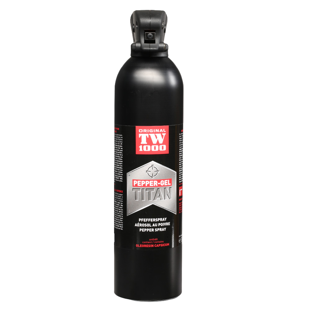 Abwehrspray TW100 Pepper Gel Titan Pfefferspray mit Pfeffergel 750 ml inkl. Sicherungsstift