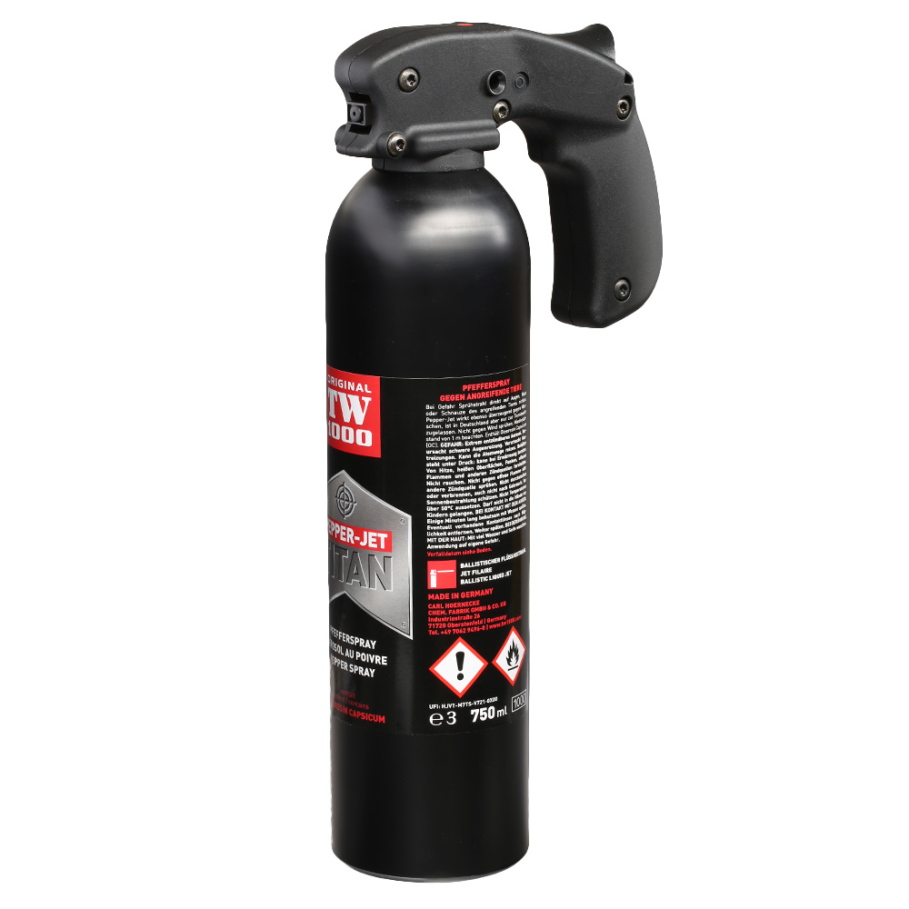 Abwehrspray TW100 Pepper Jet Titan Pfefferspray 750 ml inkl. Sicherungsstift Bild 1