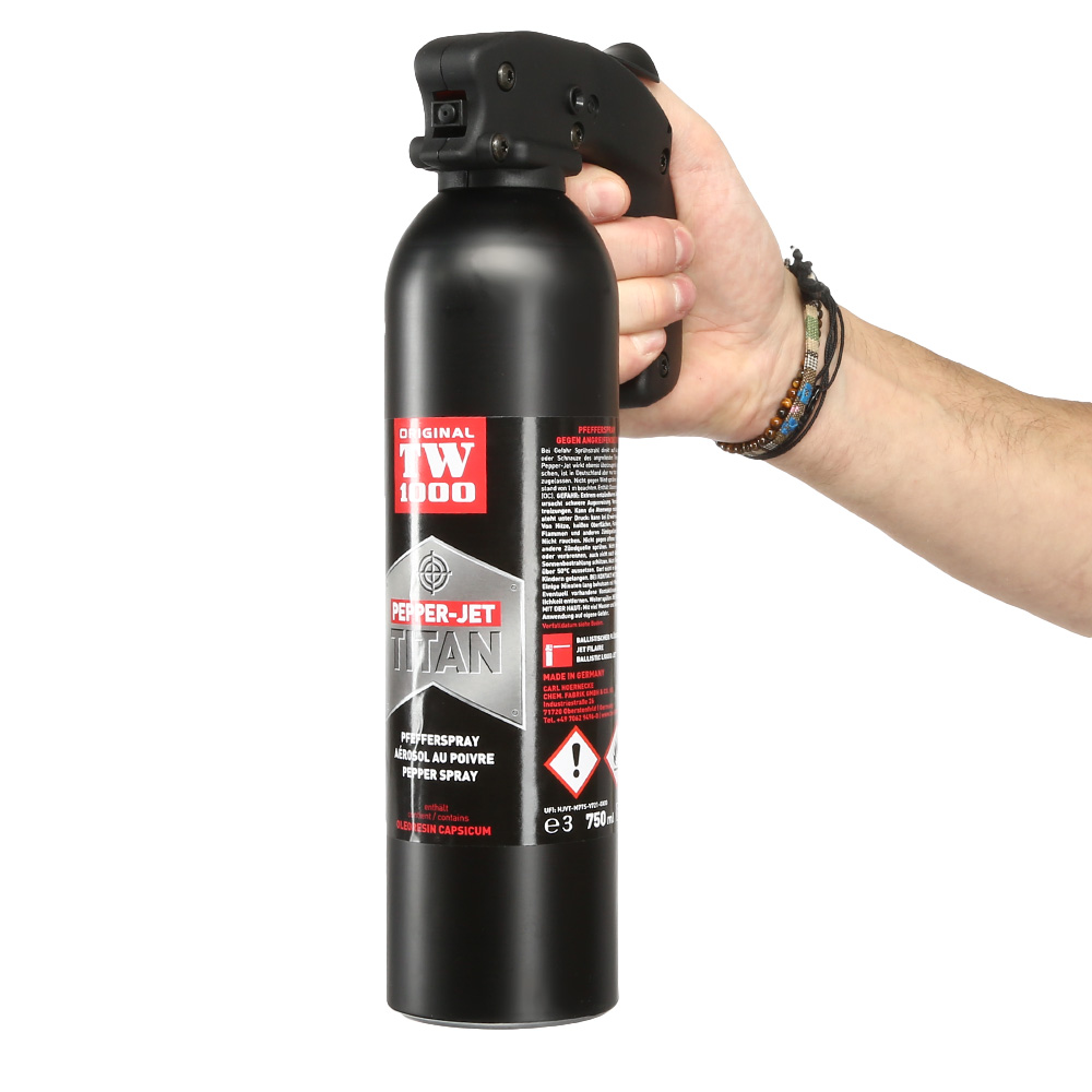 Abwehrspray TW100 Pepper Jet Titan Pfefferspray 750 ml inkl. Sicherungsstift Bild 6