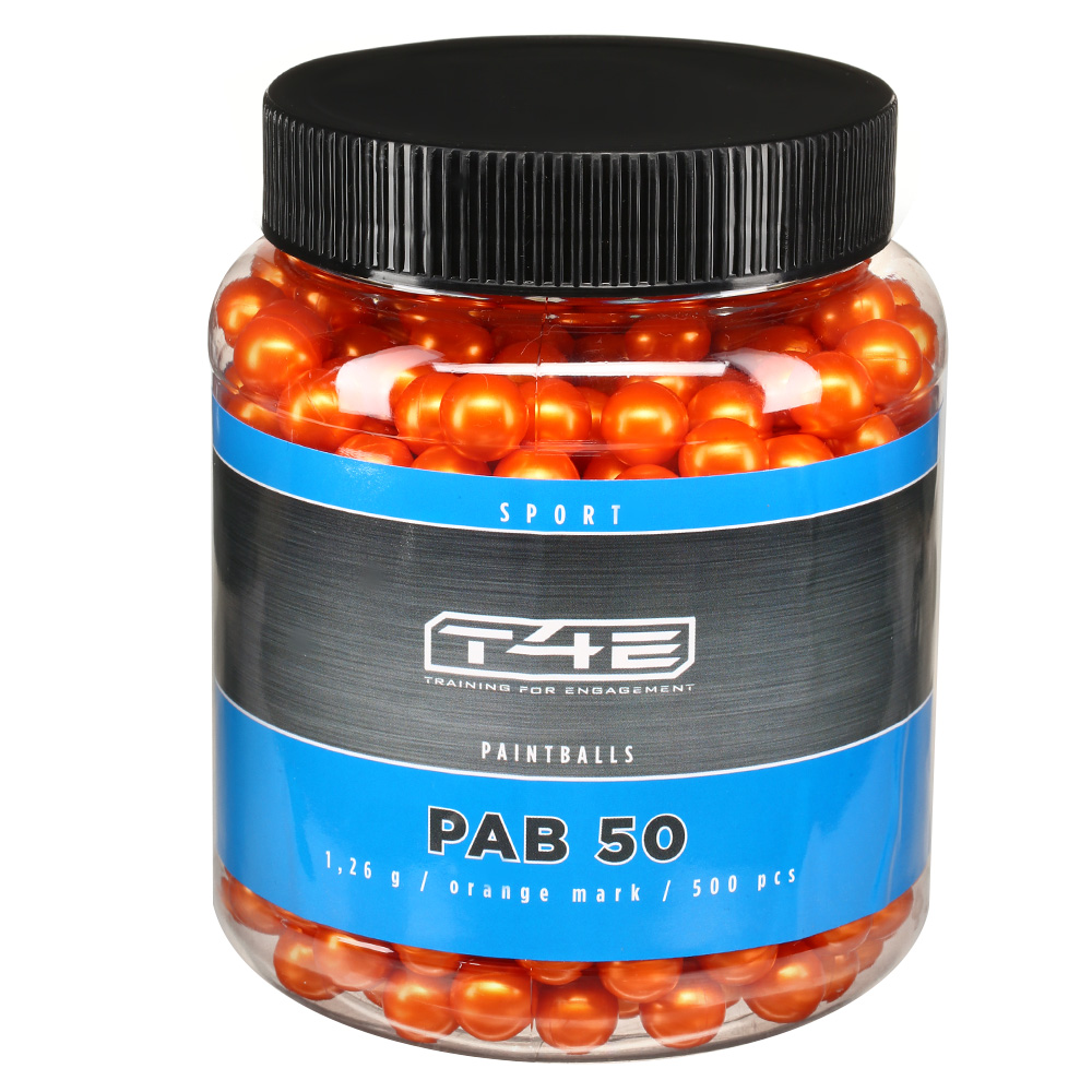 T4E Farbkugeln PAB 50 Sport Kaliber .50 - 500 Stck orange