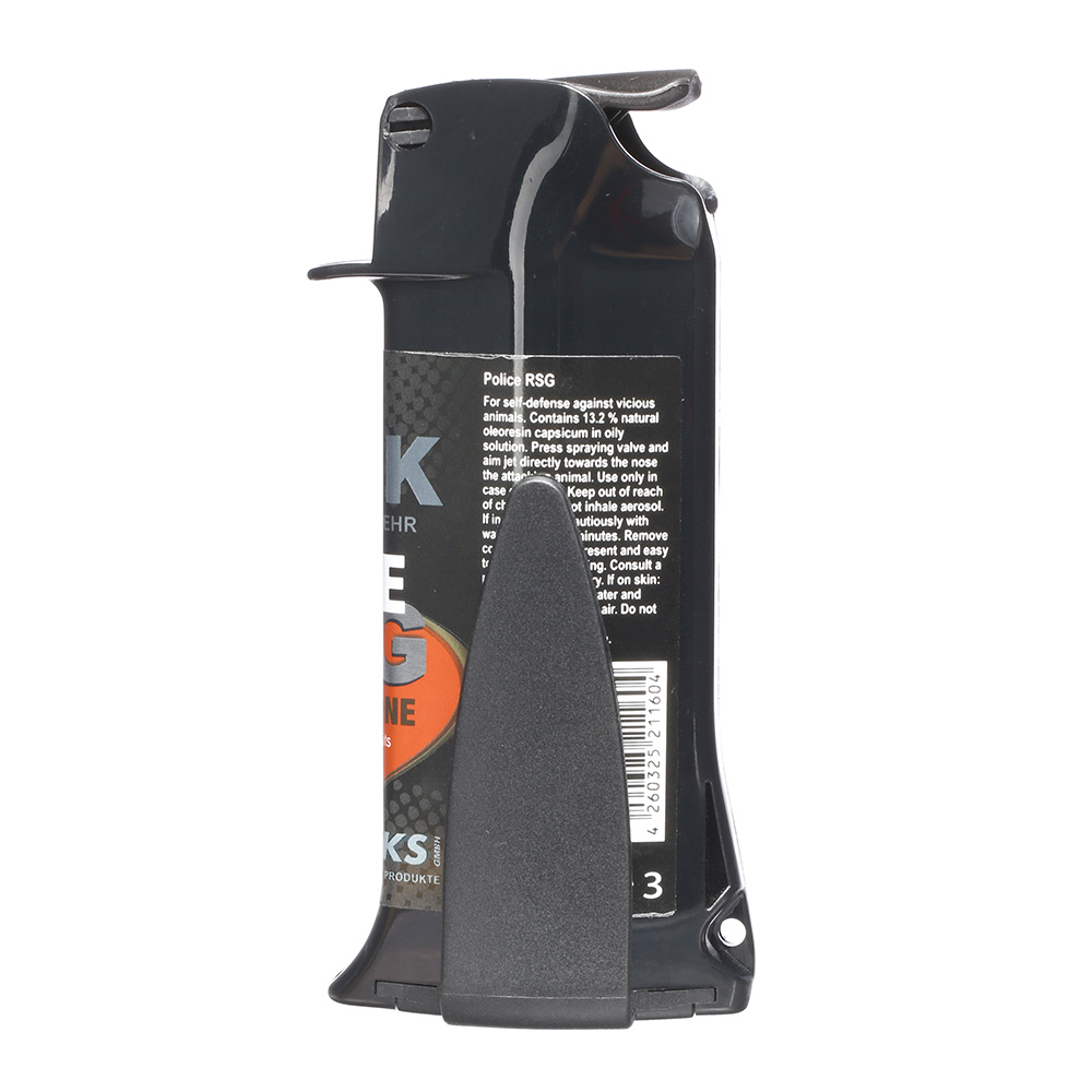 Vesk Pfefferspray Police Cone 28ml Breitstrahl, nachfllbar inkl. Grtelclip Bild 2