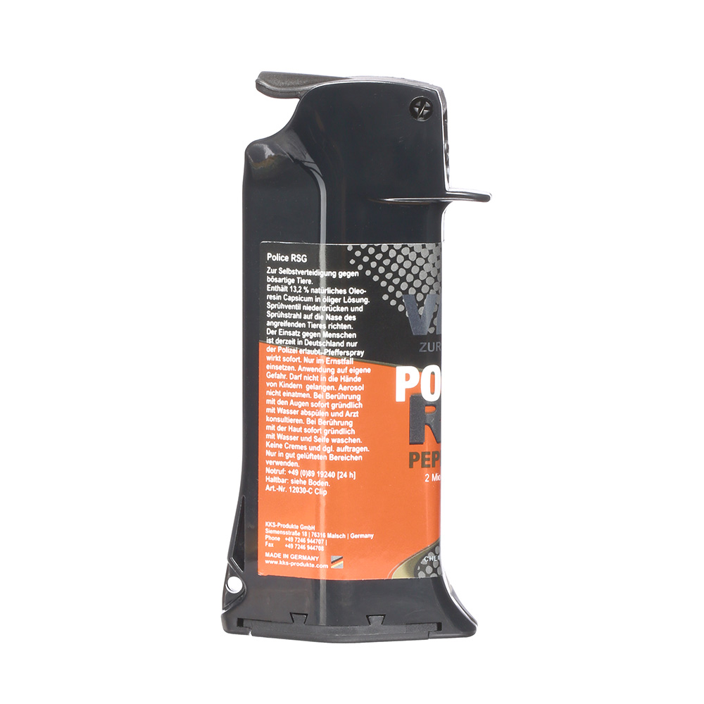 Vesk Pfefferspray Police Cone 28ml Breitstrahl, nachfllbar inkl. Grtelclip Bild 3