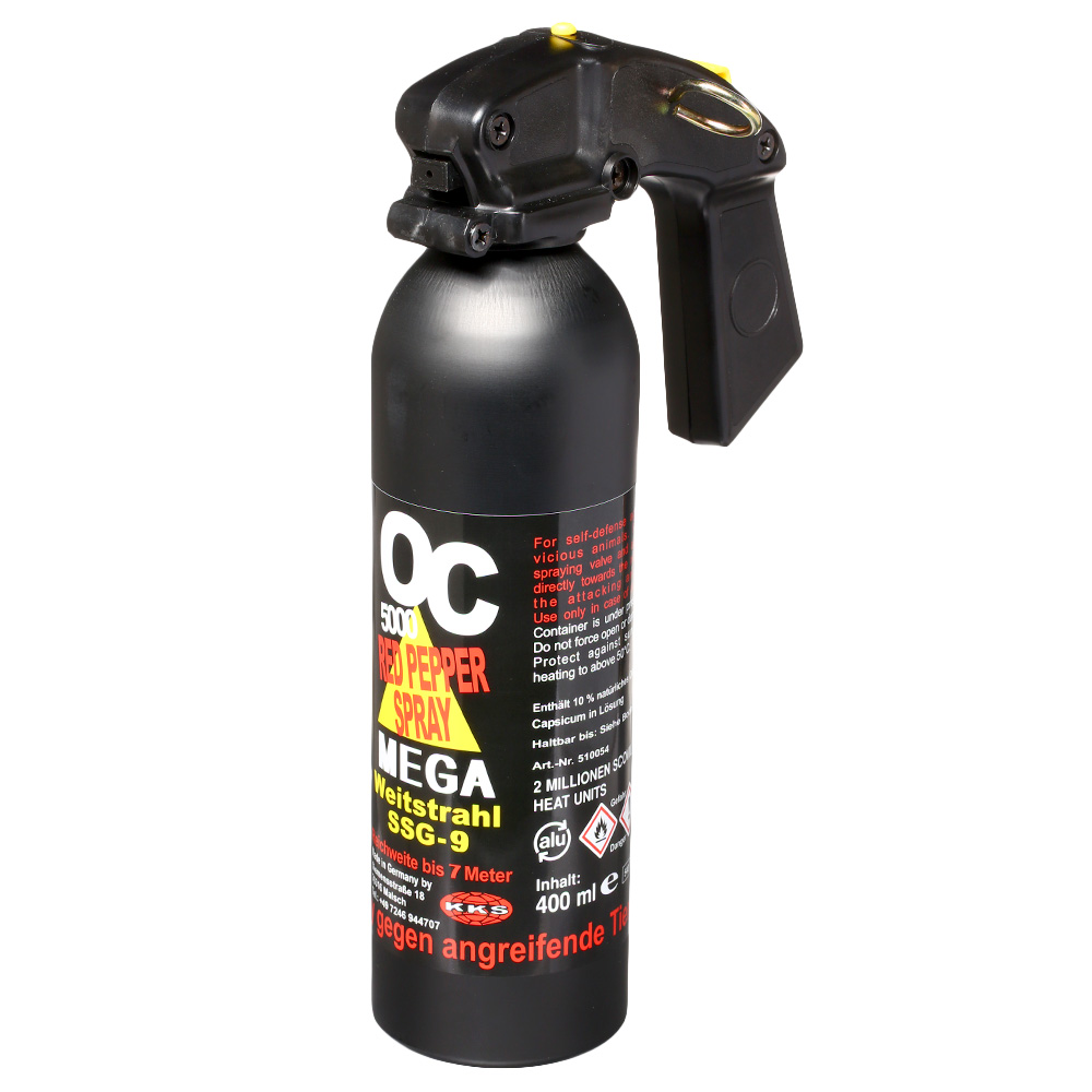 OC 5000 Red Pepper Mega Pfefferspray Weitstrahl 400ml mit Pistolengriff