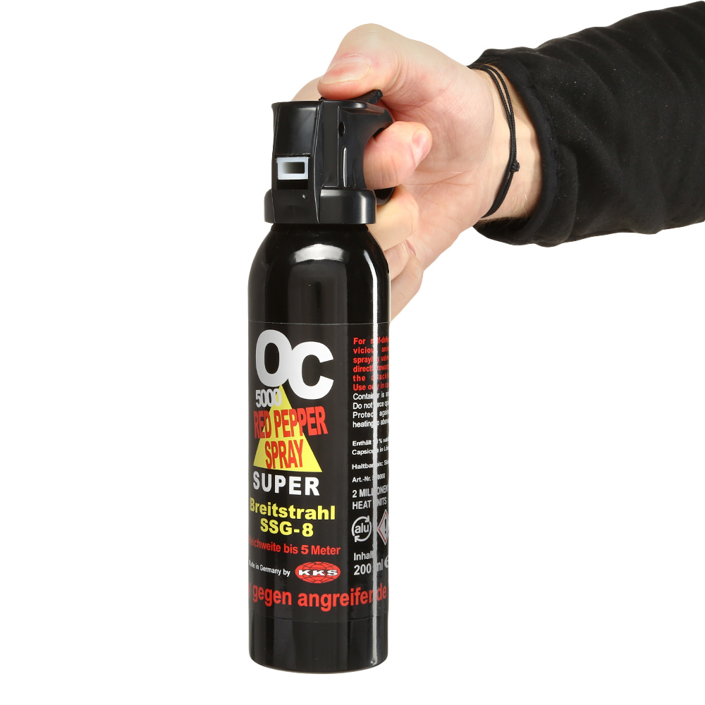 OC 5000 Red Pepper Super Pfefferspray Breitstrahl 200ml mit Fingergriff Bild 4