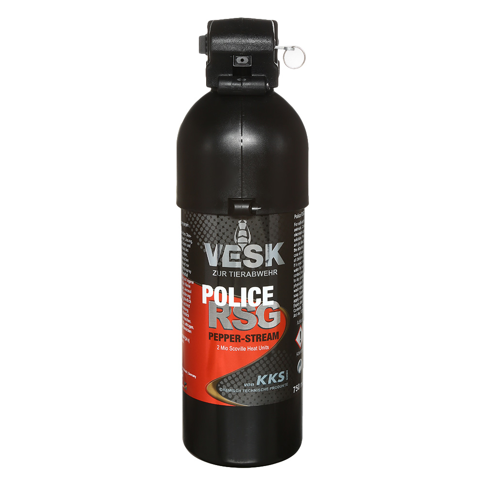 VESK Pfefferspray RSG Police Stream 750ml Weitstrahl mit Pistolengriff