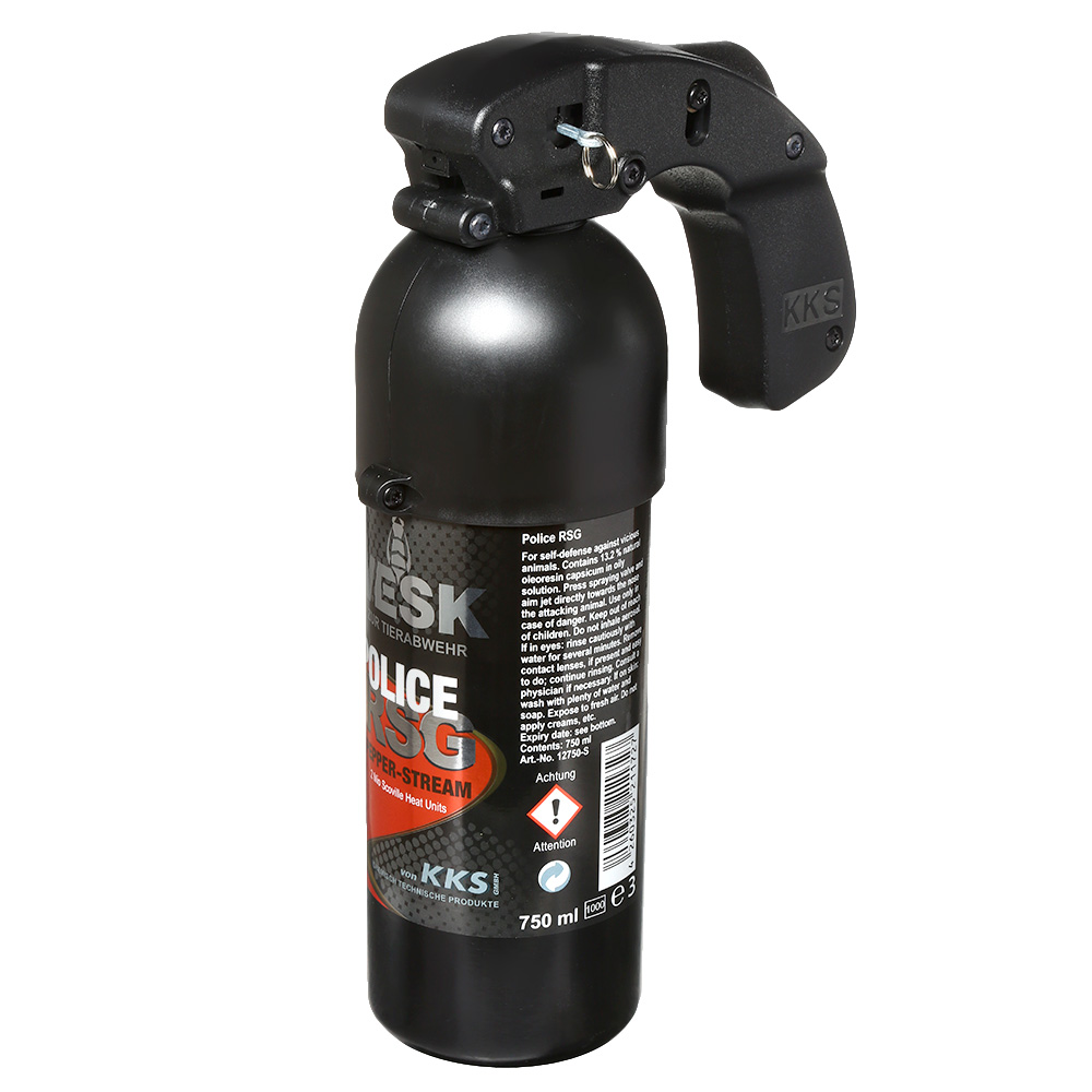 VESK Pfefferspray RSG Police Stream 750ml Weitstrahl mit Pistolengriff Bild 1