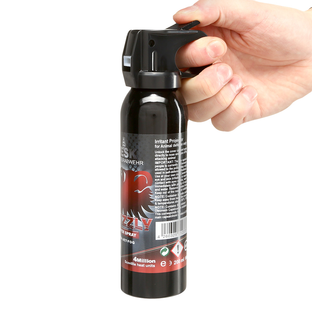 VESK Grizzly Pfefferspray 200 ml Breitstrahl mit Fingergriff extra stark Bild 4