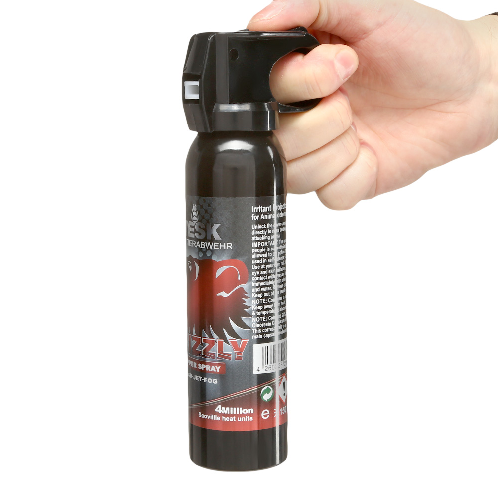 VESK Grizzly Pfefferspray 150 ml Breitstrahl mit Fingergriff extra stark Bild 4