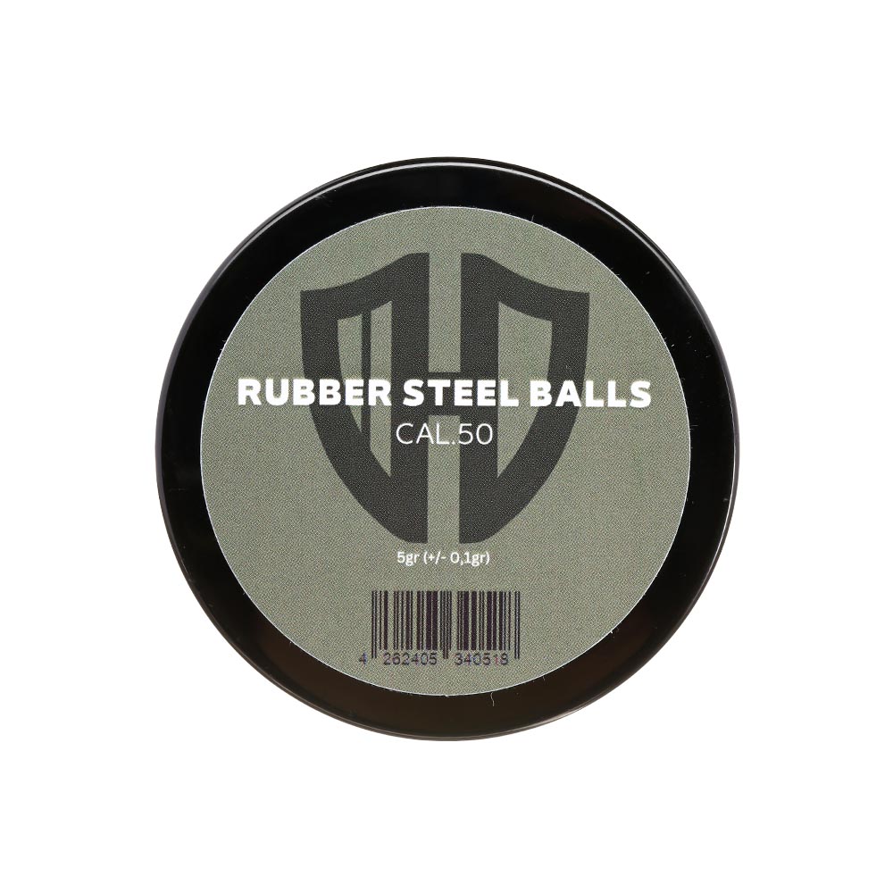 Rubber Steel Balls Gummikugeln mit Stahlkern Kaliber .50 wei 50er Dose Bild 3
