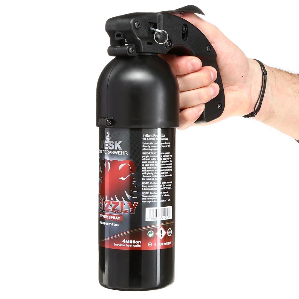 VESK Grizzly Pfefferspray 750 ml Breitstrahl mit Pistolengriff extra stark Bild 6