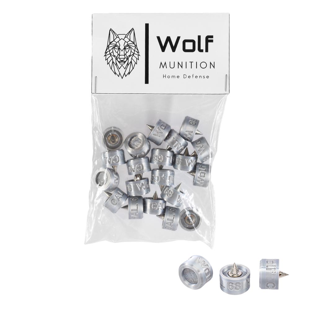 Wolf Taurus T1 Kunststoffmunition mit Metallspitze Kaliber .68 fr HDR 68 und HDS 68 silber 20er Beutel