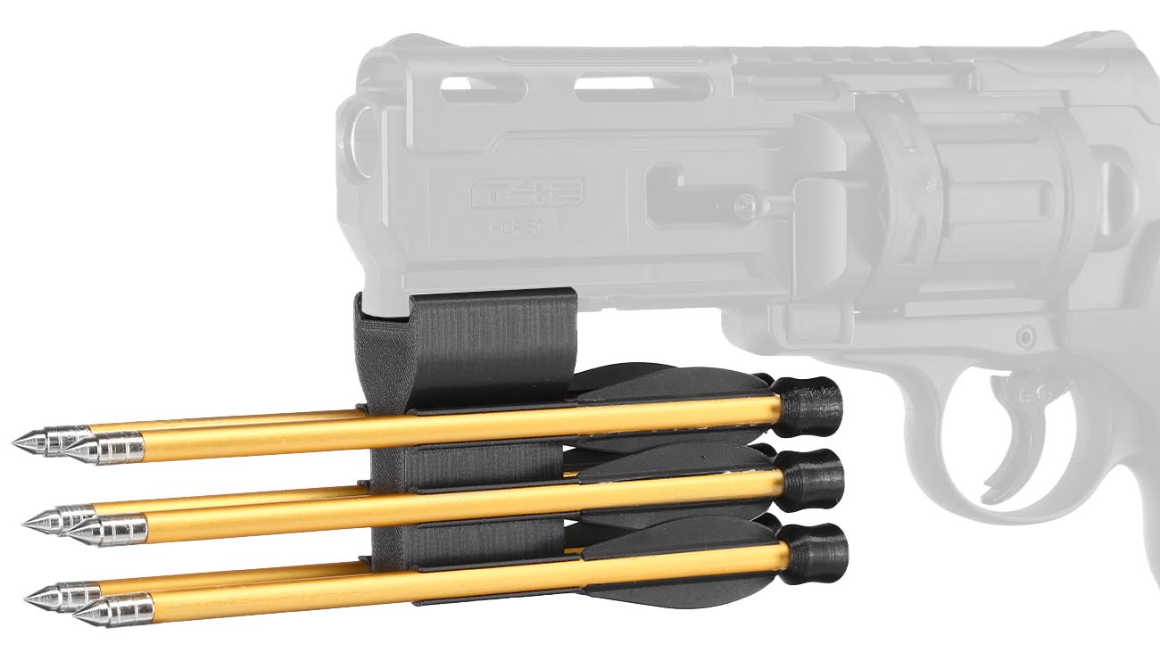 Pfeilhalter mit 6 Pfeile Set Kaliber .50 fr T4E HDR50 und TR50 schwarz inkl. Trommeltransport Bild 4
