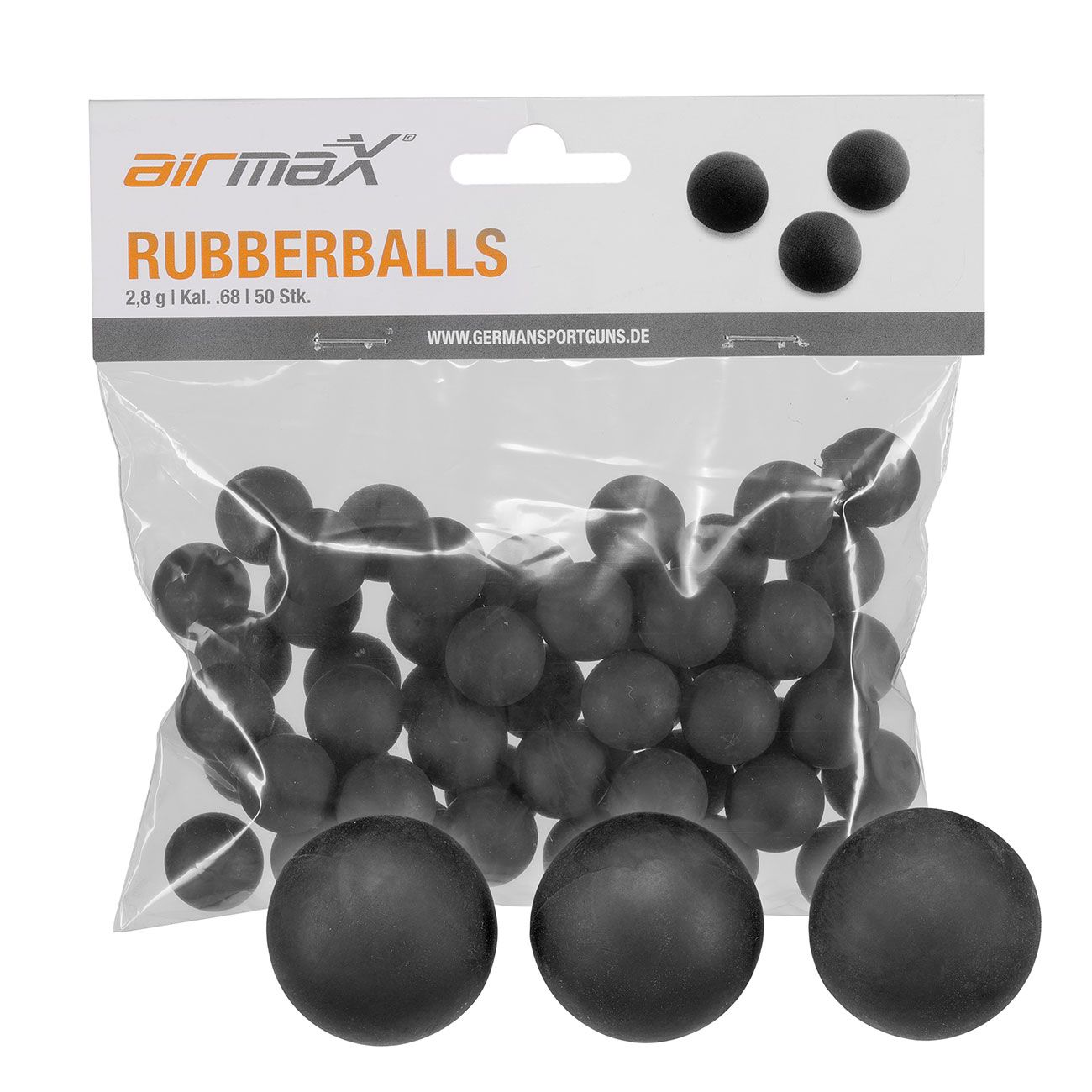 airmaX Rubberballs Kaliber .68 schwarz 50 Stck