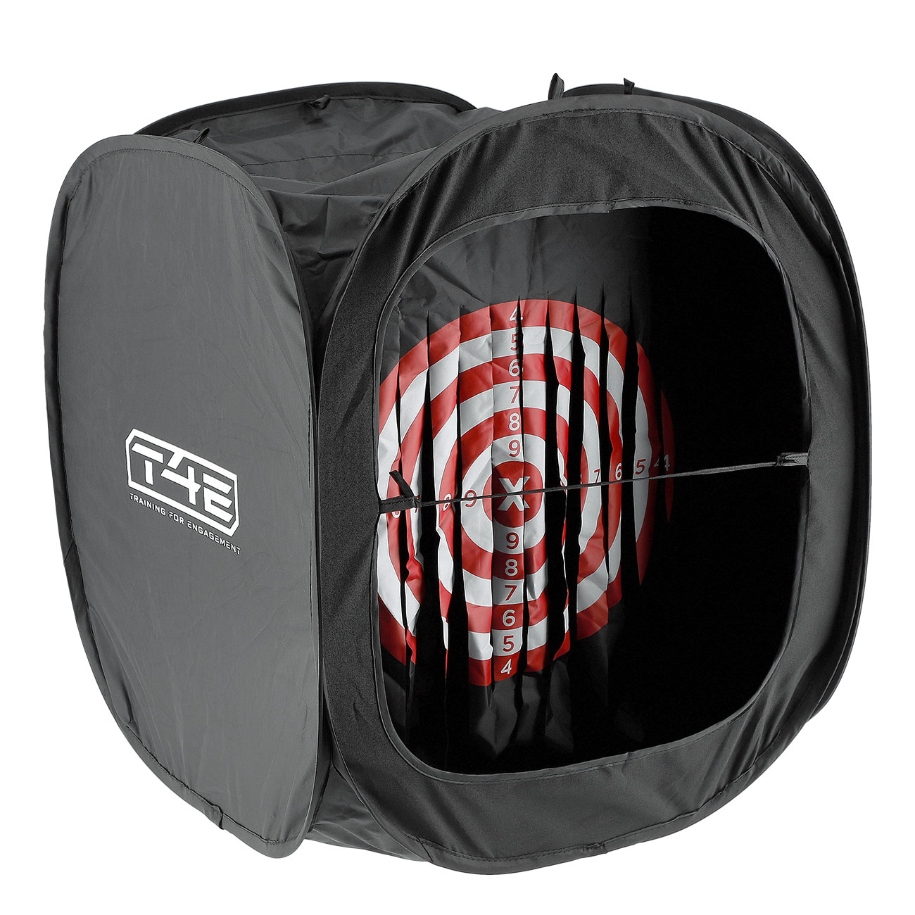 T4E Pop-Up Target Zielkasten mit Buffer Vorhang faltbar schwarz inkl. Transportbeutel