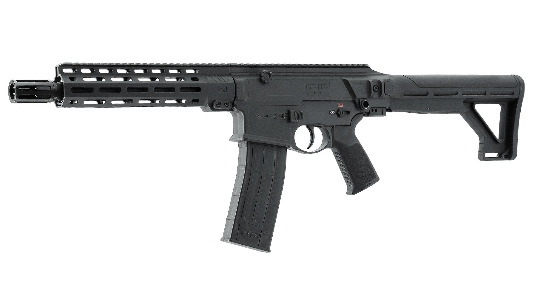 T4E TC 68 CO2 RAM Gewehr Kal. .68 -7,5 Joule schwarz inkl. Hopper-Adapter & Dummy-Magazin Bild 1