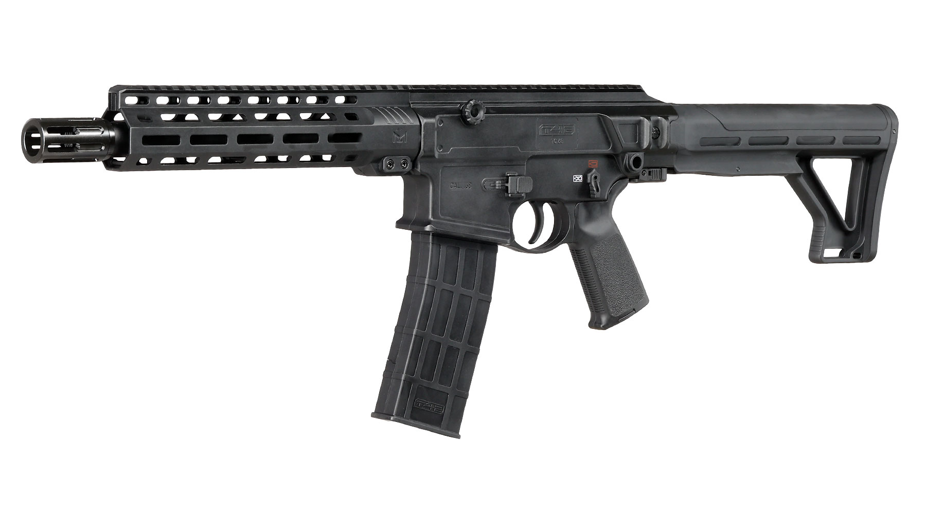 T4E TC 68 CO2 RAM Gewehr Kal. .68 -7,5 Joule schwarz inkl. Hopper-Adapter & Dummy-Magazin Bild 1