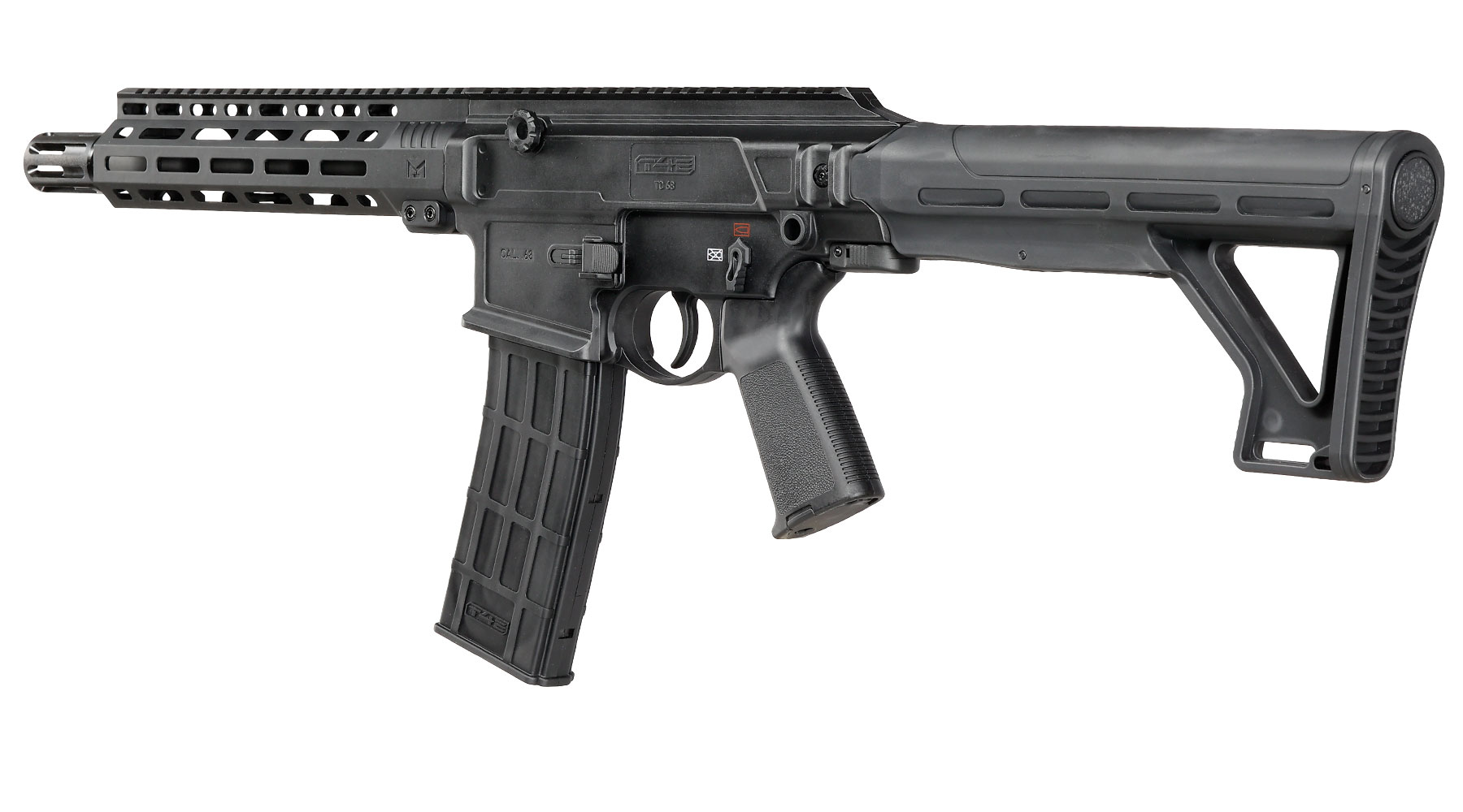 T4E TC 68 CO2 RAM Gewehr Kal. .68 -7,5 Joule schwarz inkl. Hopper-Adapter & Dummy-Magazin Bild 2