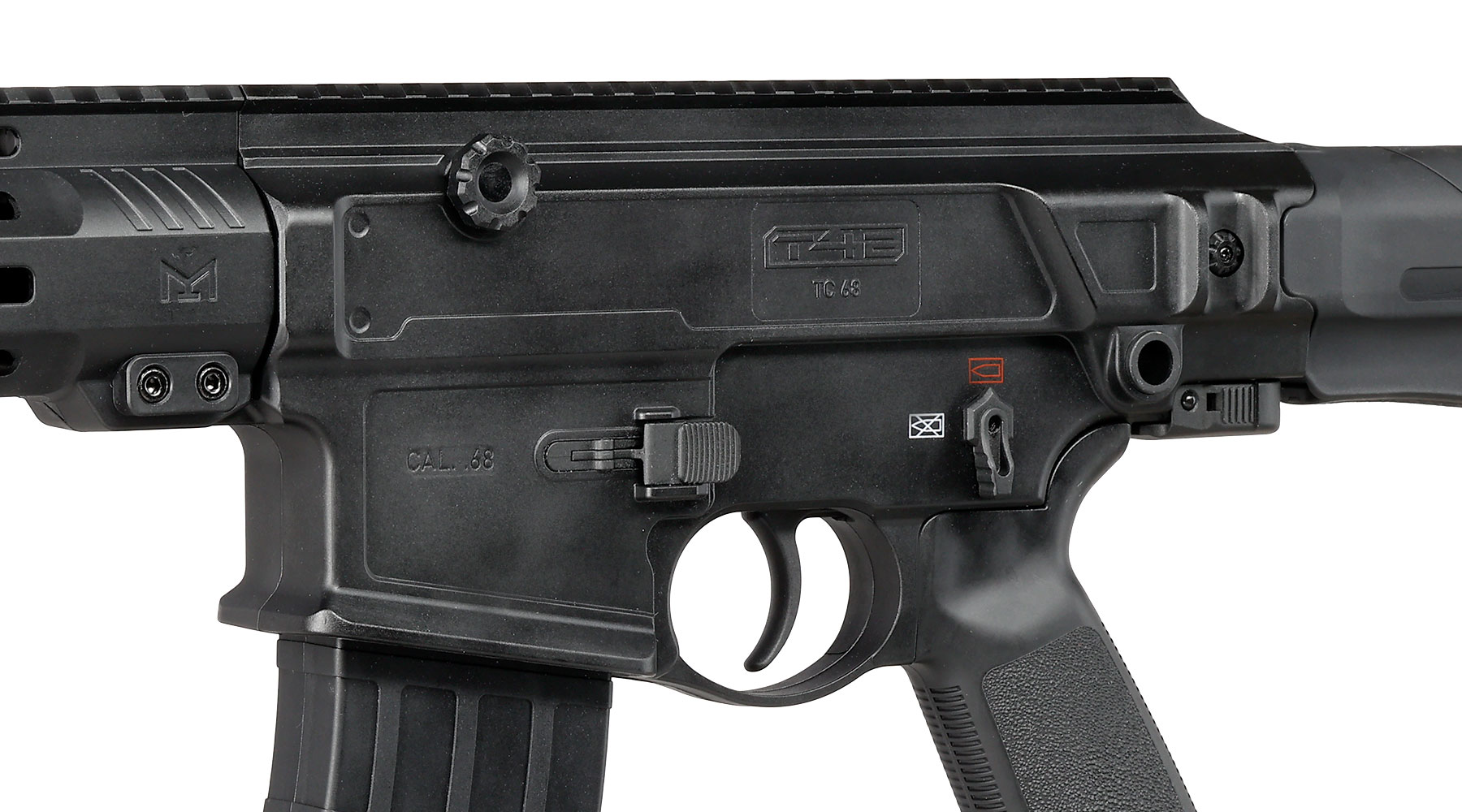 T4E TC 68 CO2 RAM Gewehr Kal. .68 -7,5 Joule schwarz inkl. Hopper-Adapter & Dummy-Magazin Bild 3
