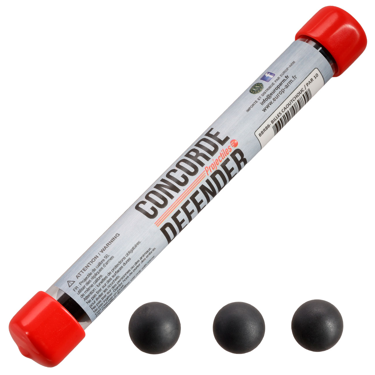 Concorde Defender Gummikugeln Kal. .50 schwarz 10er Dose