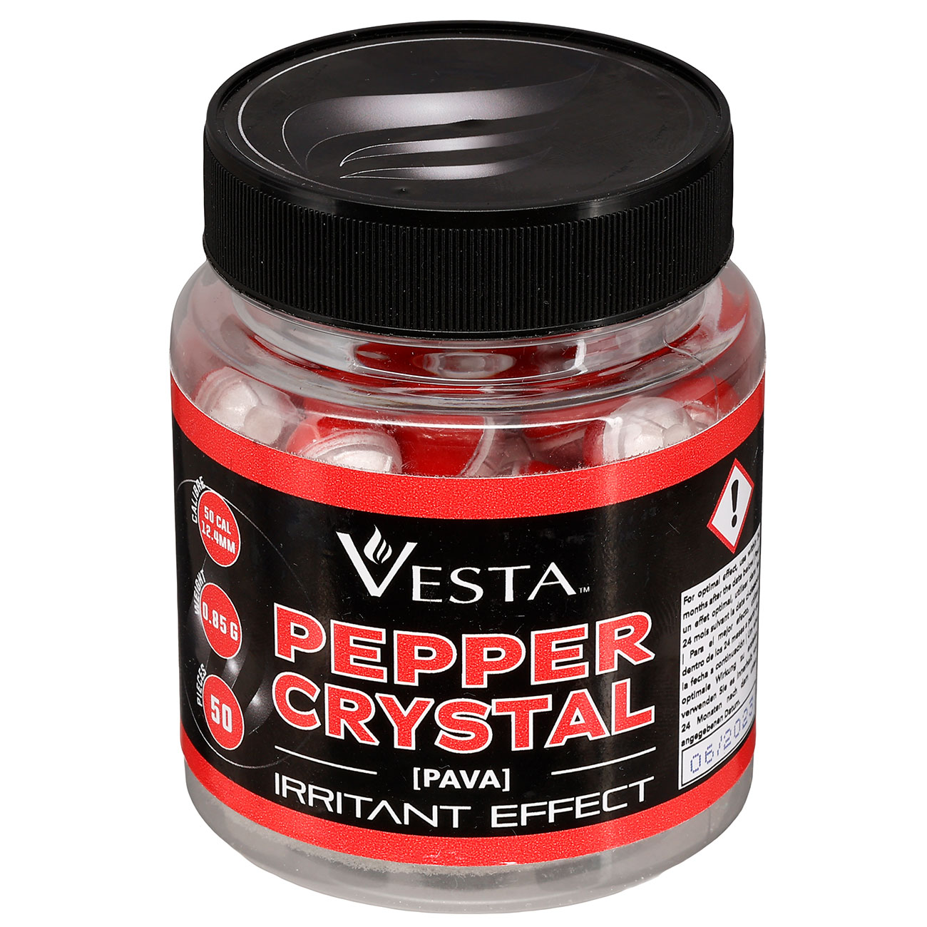 Vesta Pfefferkugeln Pepper Crystal Balls Kal. .50 rot/wei 50er Dose
