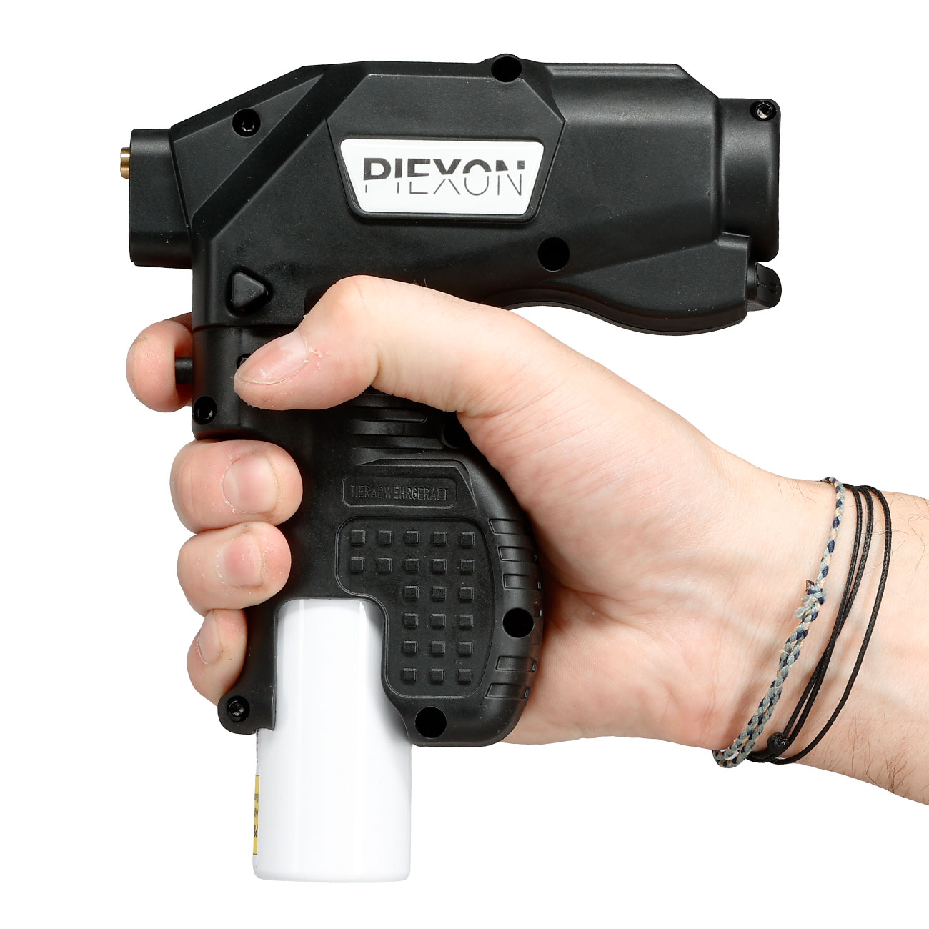 Piexon Pepper Soaker PSX1 Tierabwehrgert schwarz mit 300 Lumen LED-Lampe inkl. Pfefferkartusche 75 ml, USB-Ladekabel & Tran Bild 5