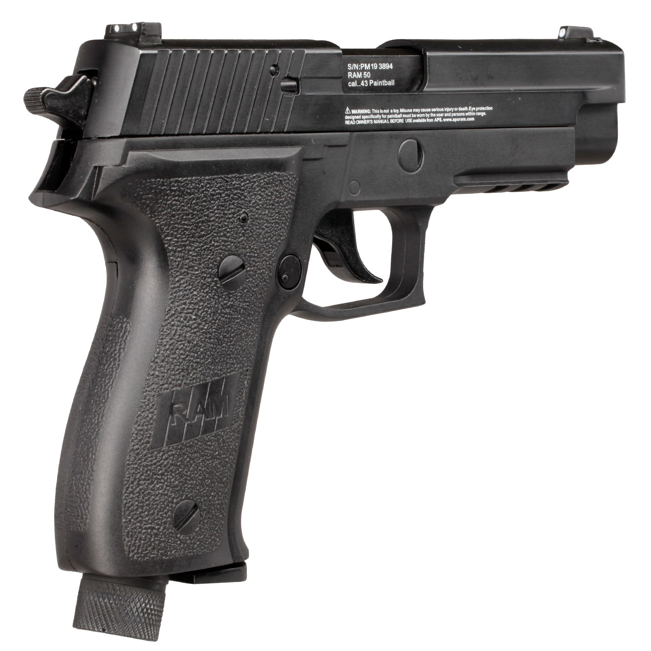 APS X50 mit Metallschlitten CO2-RAM Pistole Kal. 43 schwarz Bild 8