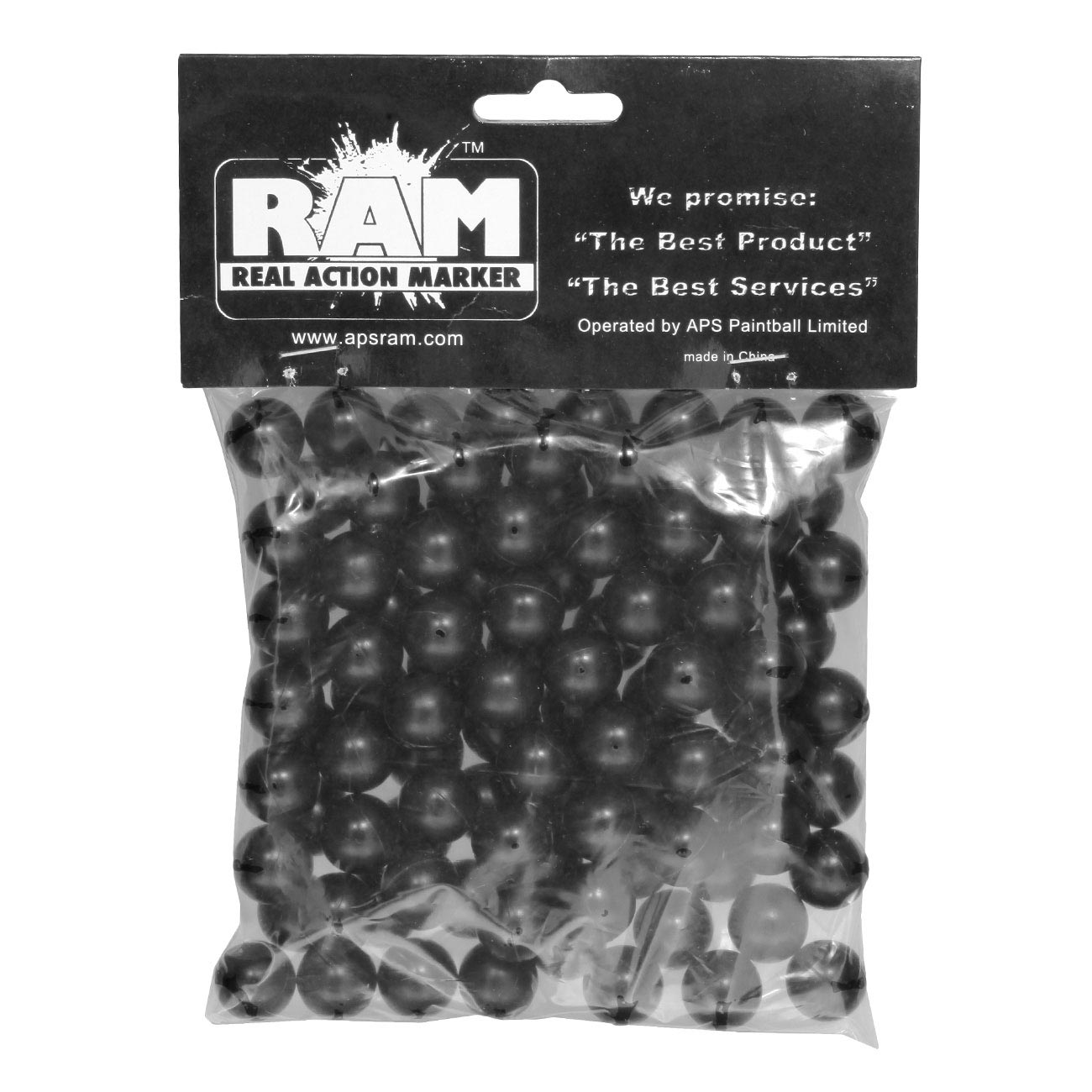 APS RAM Rubber Balls Hartgummikugeln Kaliber .68 je 3g schwarz 100 Stck