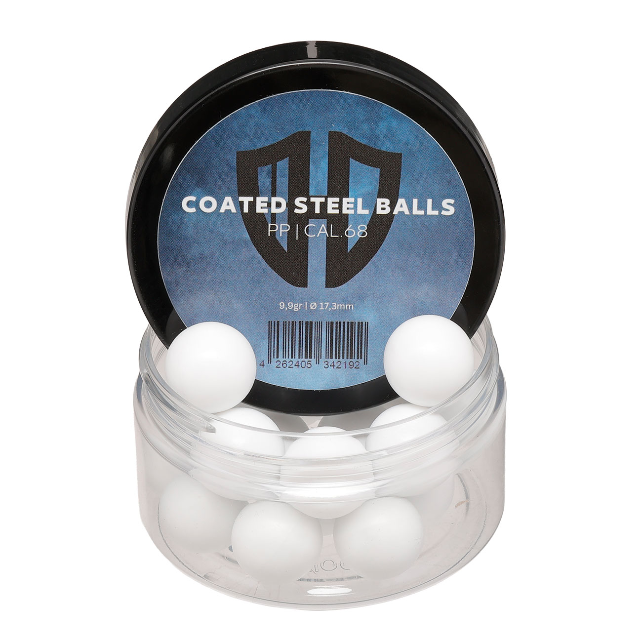 Coated Steel Balls Kaliber .68 mit Kunststoffmantel 9,9g weiss 20er Dose Bild 1