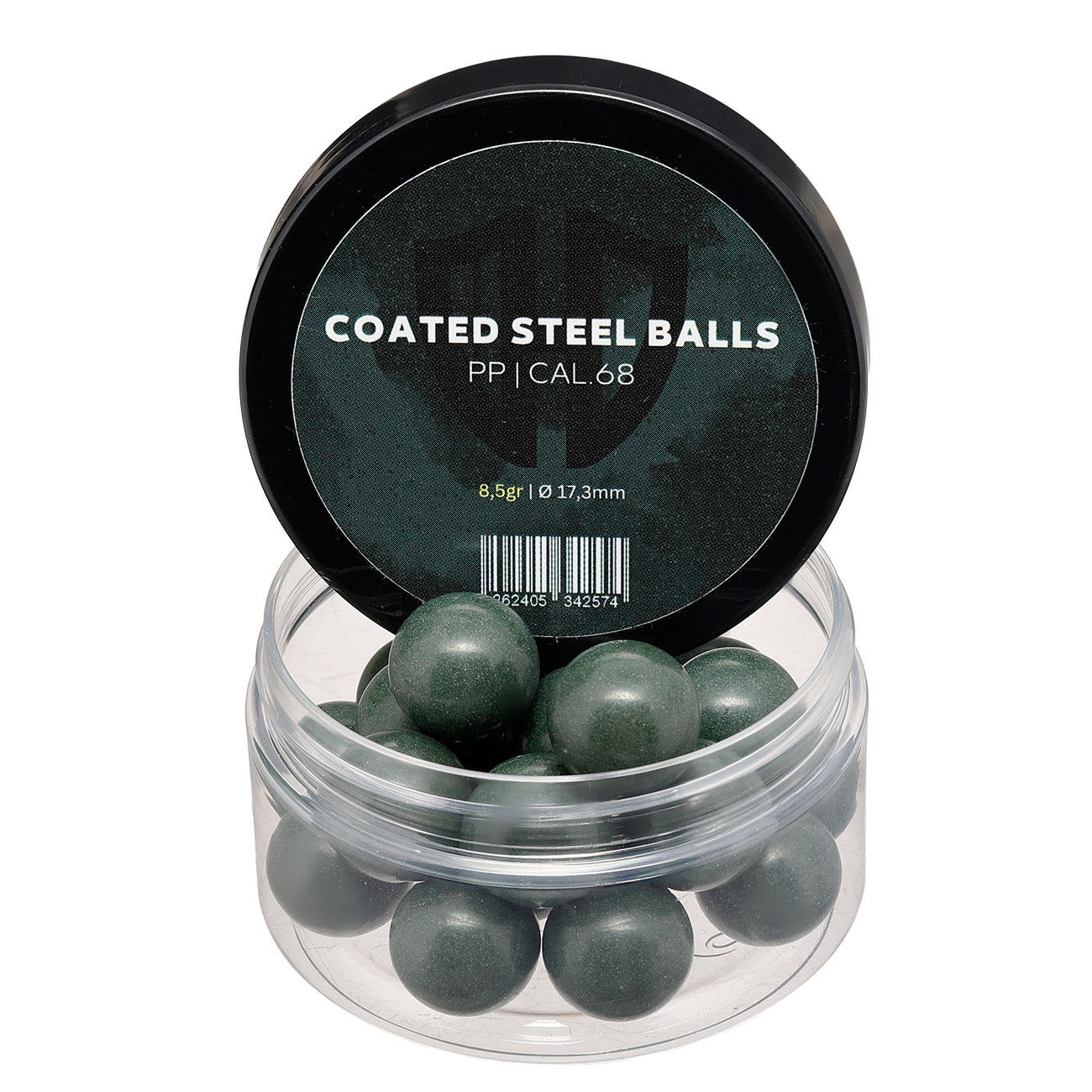 Coated Steel Balls Kaliber .68 mit Kunststoffmantel 8,5g oliv 20er Dose Bild 1