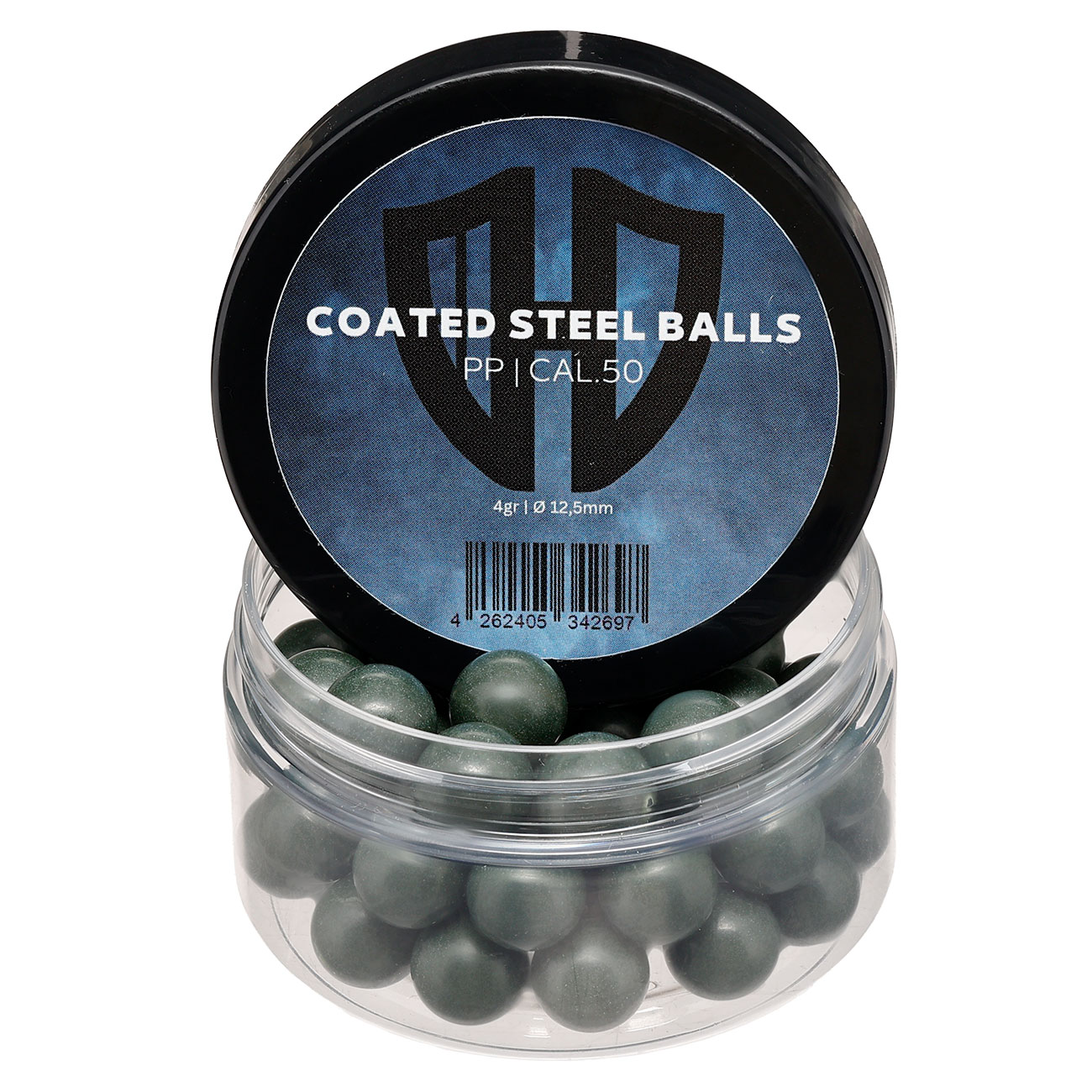 Coated Steel Balls Kaliber .50 mit Kunststoffmantel 4,0g oliv 50er Dose Bild 1