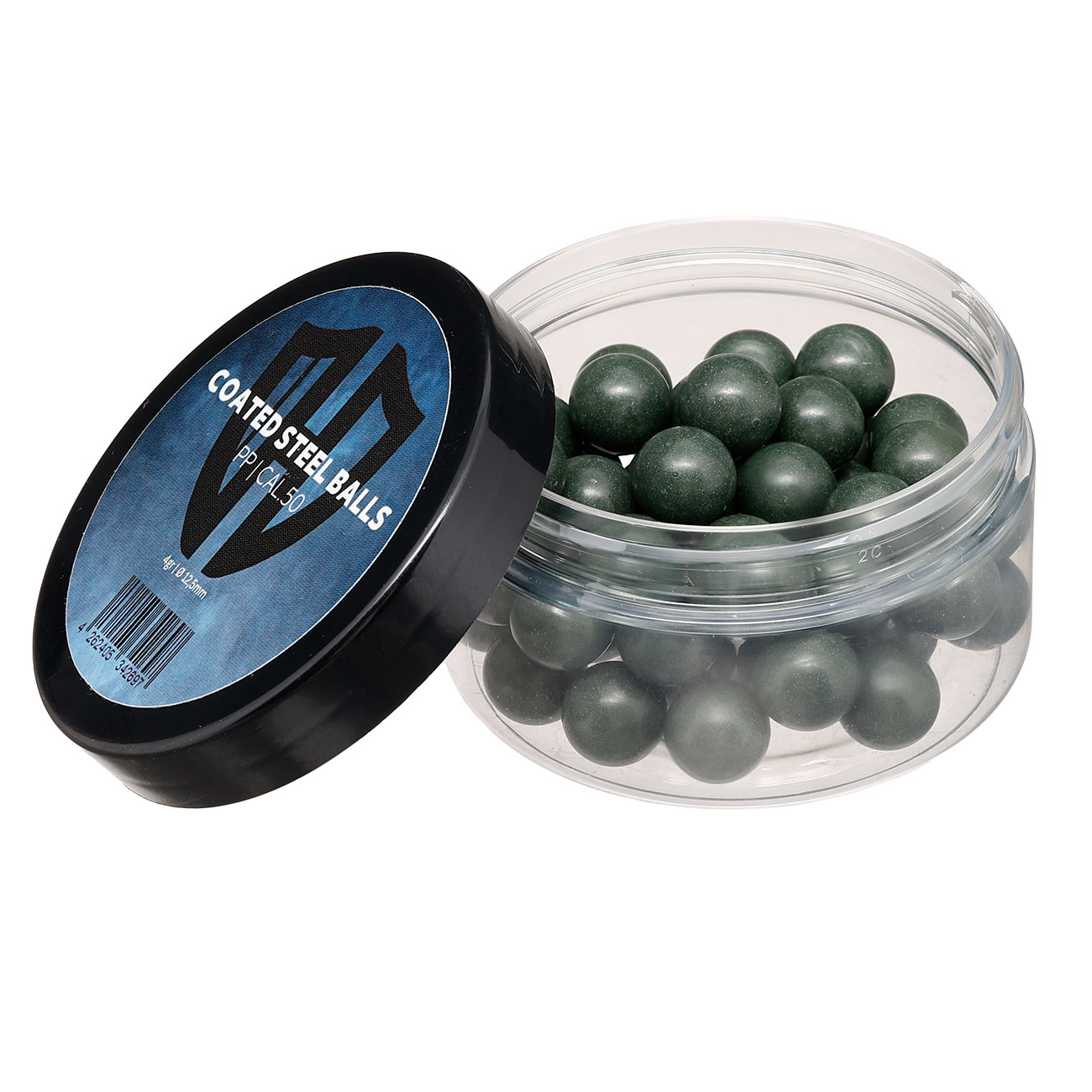 Coated Steel Balls Kaliber .50 mit Kunststoffmantel 4,0g oliv 50er Dose Bild 2