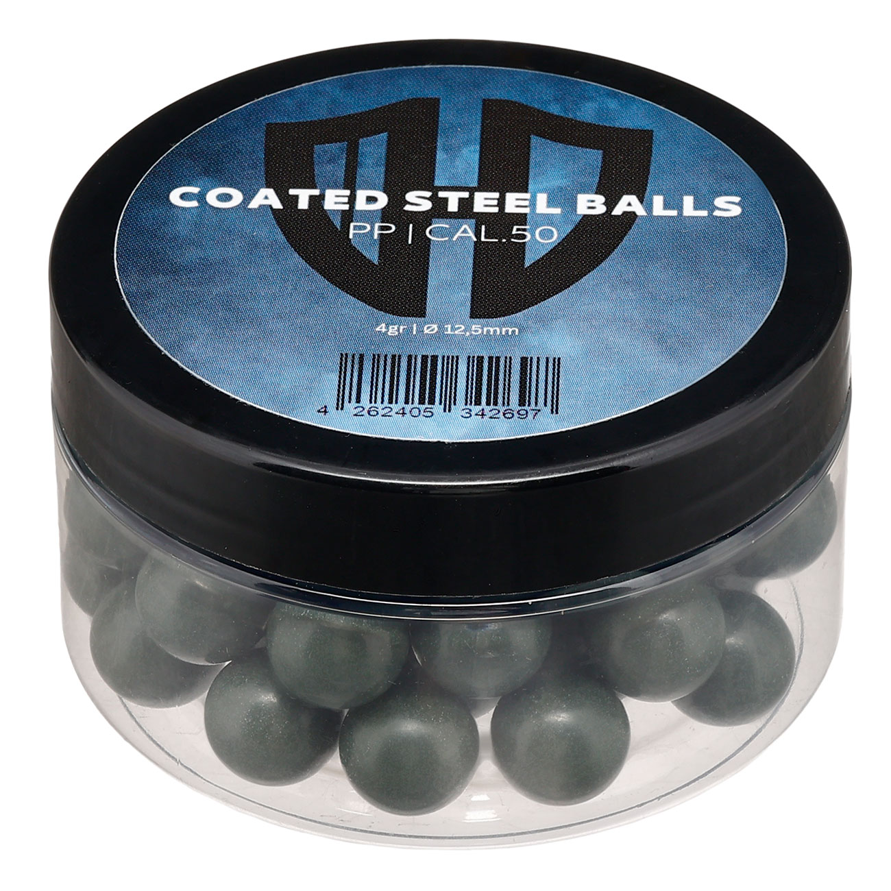 Coated Steel Balls Kaliber .50 mit Kunststoffmantel 4,0g oliv 50er Dose Bild 4