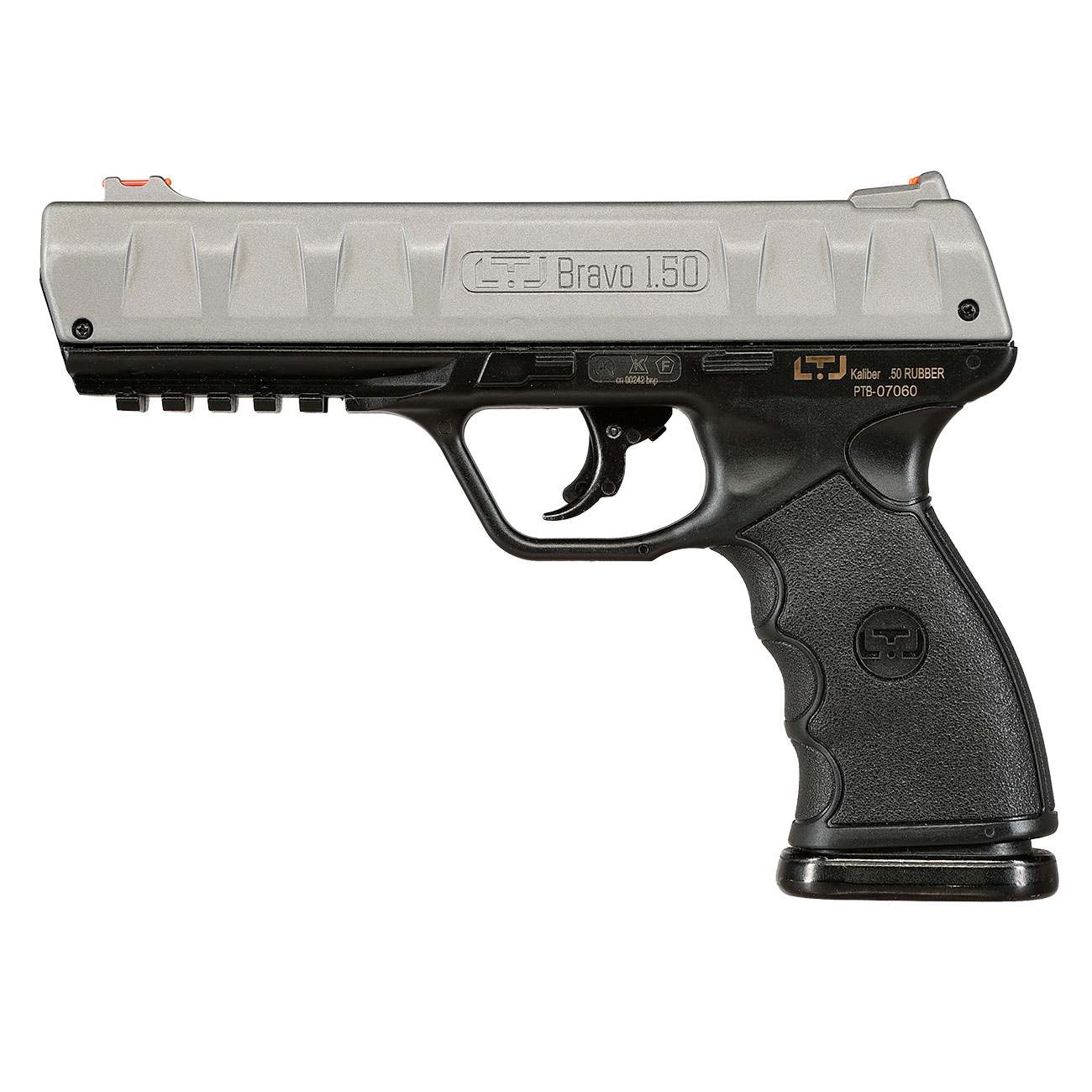 Chiappa LTL Bravo 1.50 mit Metallschlitten CO2-RAM Pistole Kal. .50 schwarz / grau