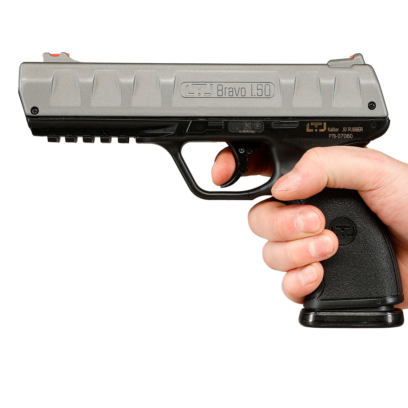 Chiappa LTL Bravo 1.50 mit Metallschlitten CO2-RAM Pistole Kal. .50 schwarz / grau Bild 3