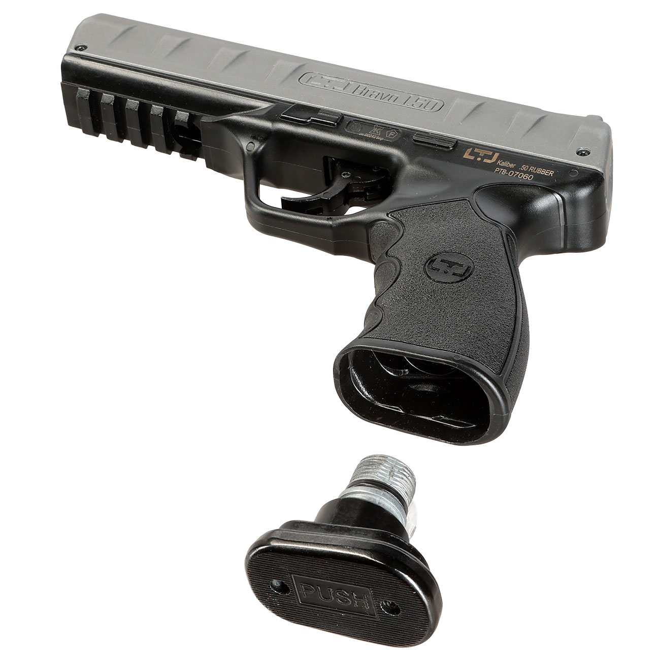 Chiappa LTL Bravo 1.50 mit Metallschlitten CO2-RAM Pistole Kal. .50 schwarz / grau Bild 7