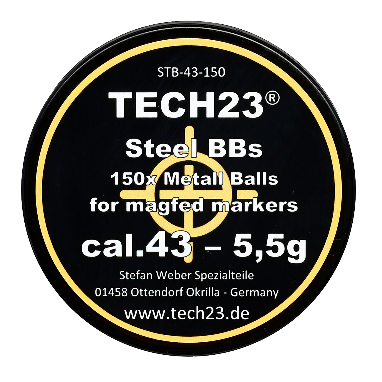 Tech23 Chromstahlkugeln 5,5g Kaliber .43 silber 150er Dose Bild 3