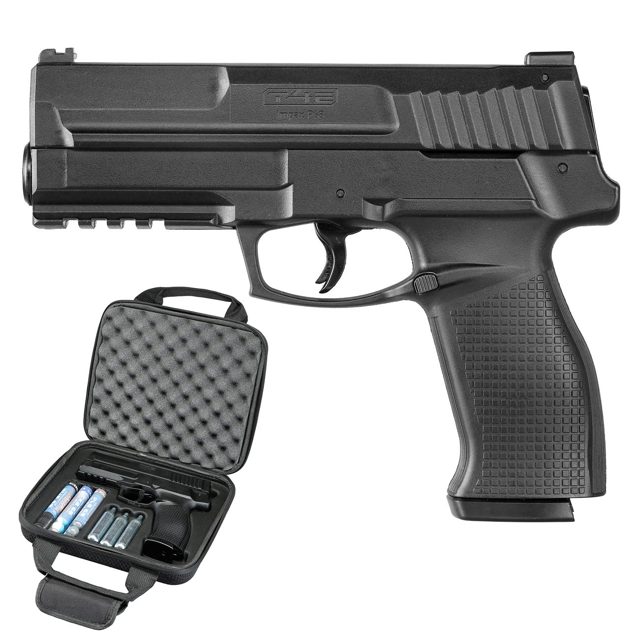 T4E Impax P68 CO2-RAM Pistole Kal. .68 im Komplettset mit Softkoffer schwarz