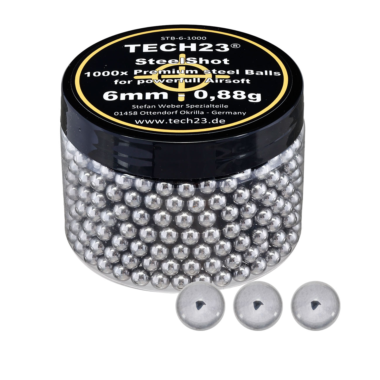 Tech23 Chromstahlkugeln 0,88g Kaliber 6 mm BB silber 1000er Dose