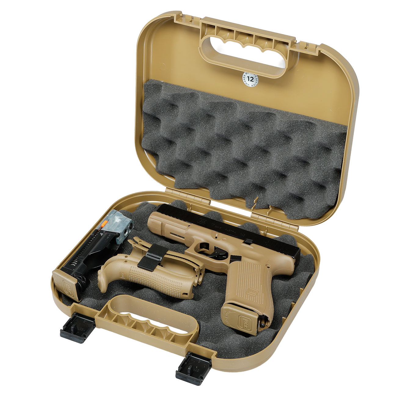 Glock 17 Gen.5 T4E mit Metallschlitten CO2-RAM Pistole Kal. .43 schwarz / coyote French Edition Bild 4