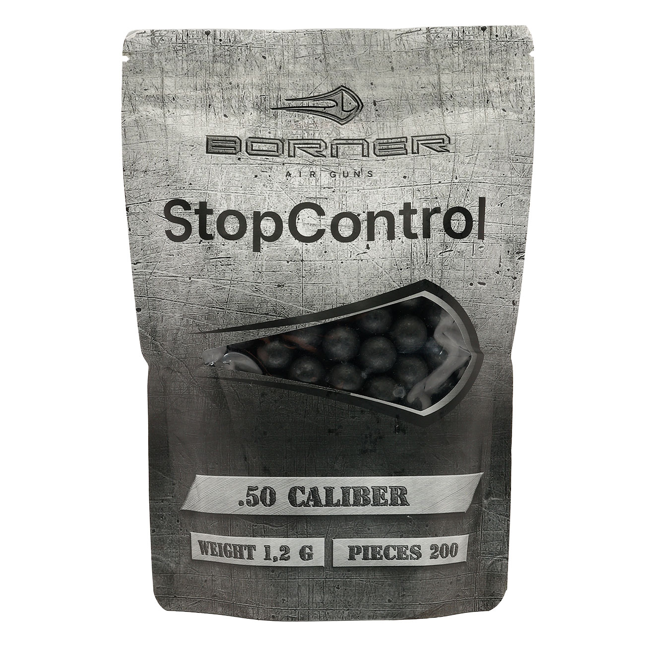 Borner StopControl Rubber Balls Gummikugeln Kal. .50 1,2 g schwarz 200er Beutel