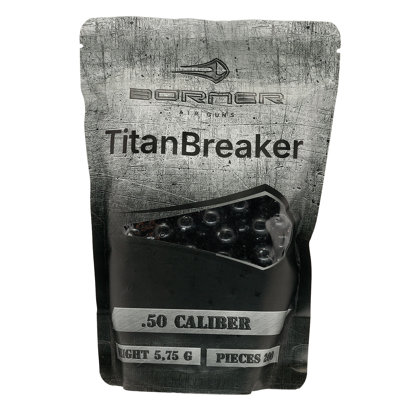 Borner TitanBreaker Steel Balls mit Kunststoffmantel Kal. .50 5,75 g schwarz 200er Beutel