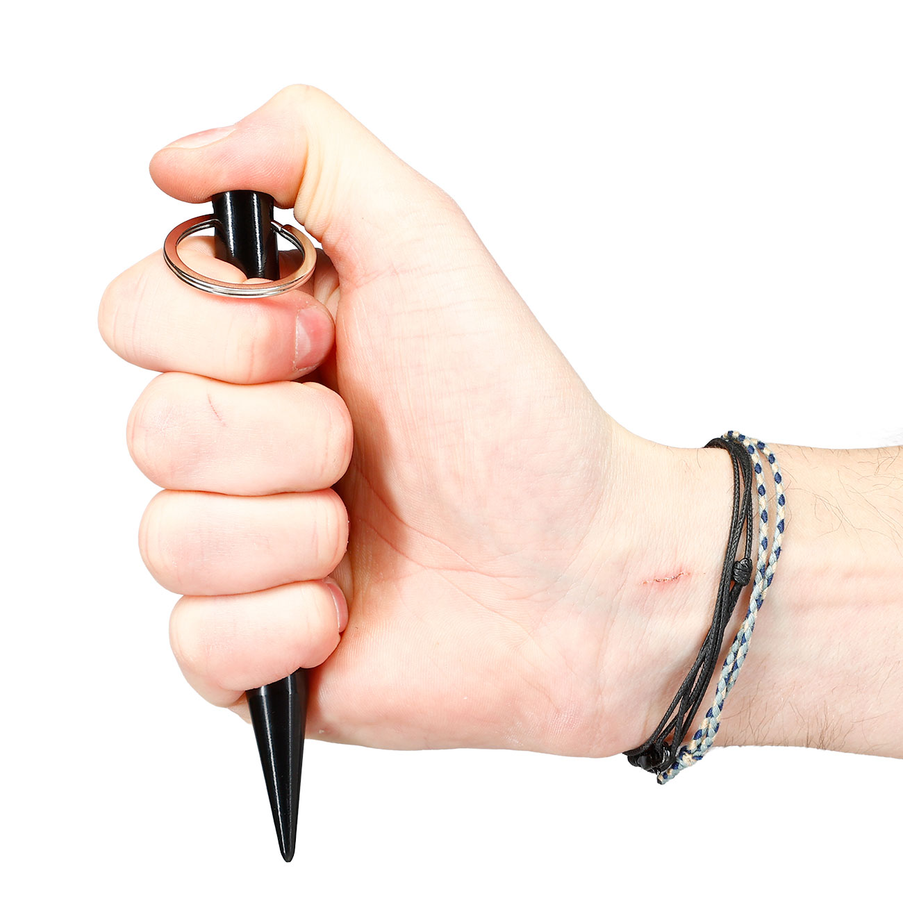 Kubotan gewellt mit Schl�sselring schwarz Bild 6