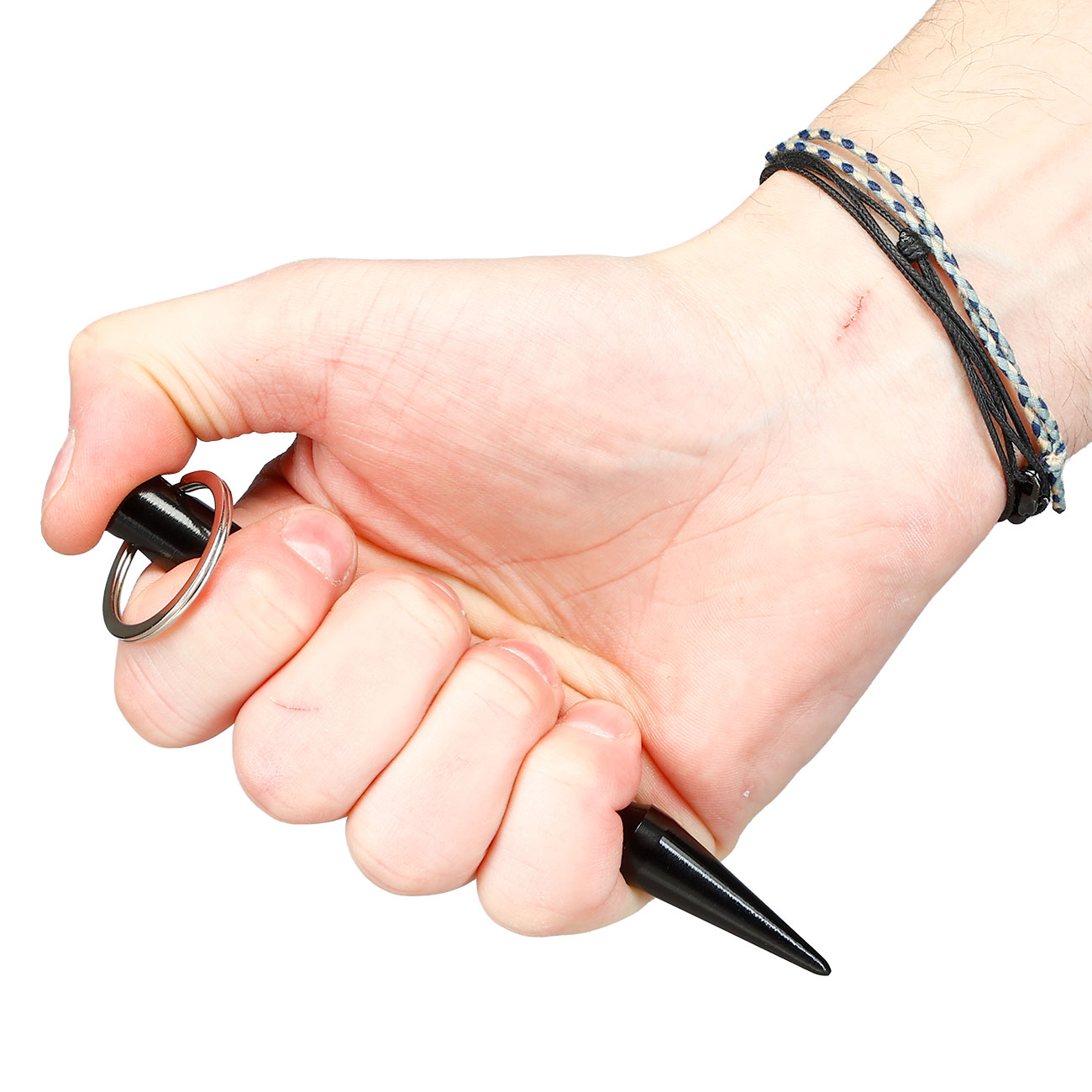 Kubotan gewellt mit Schl�sselring schwarz Bild 7