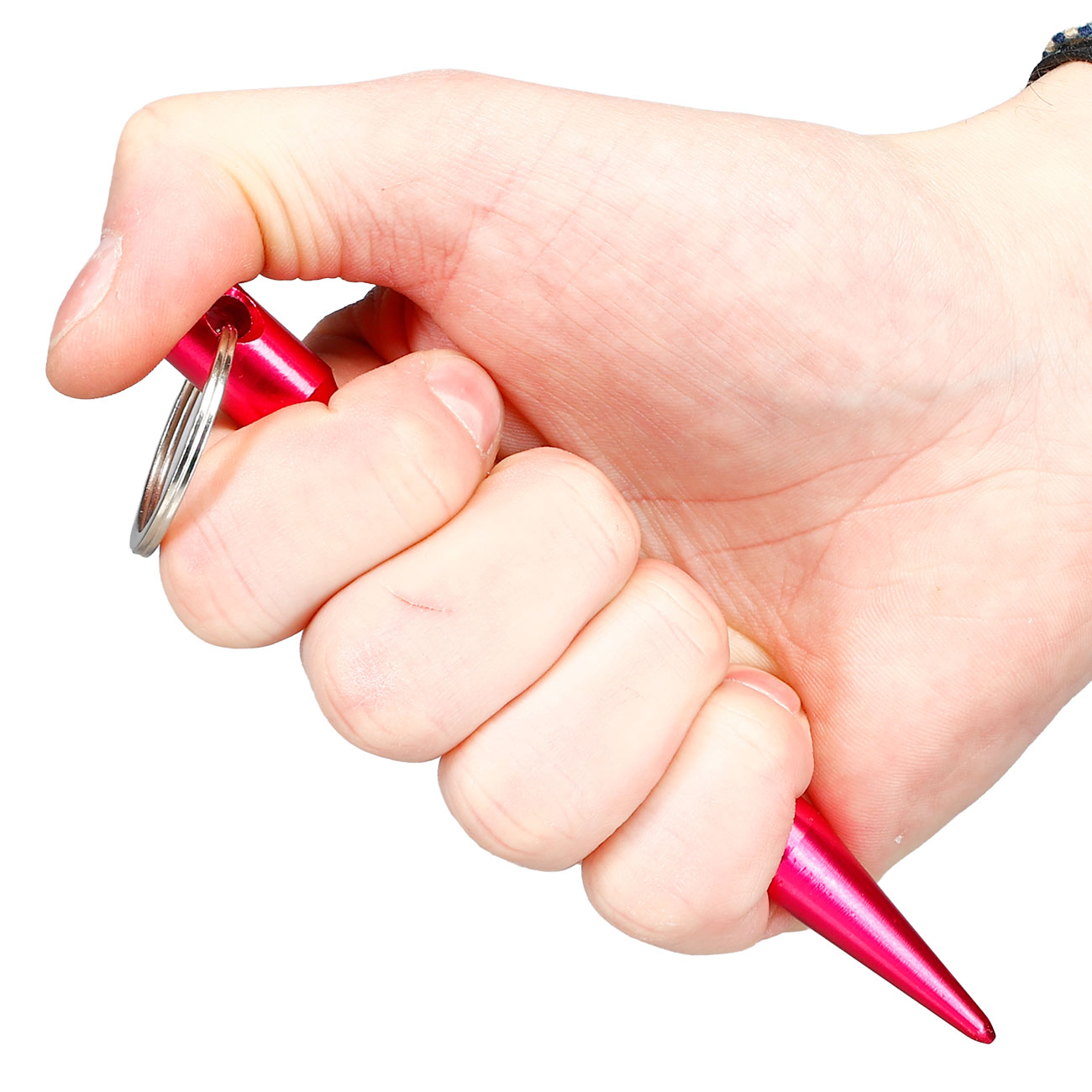 Kubotan gewellt mit Schl�sselring rosa Bild 7