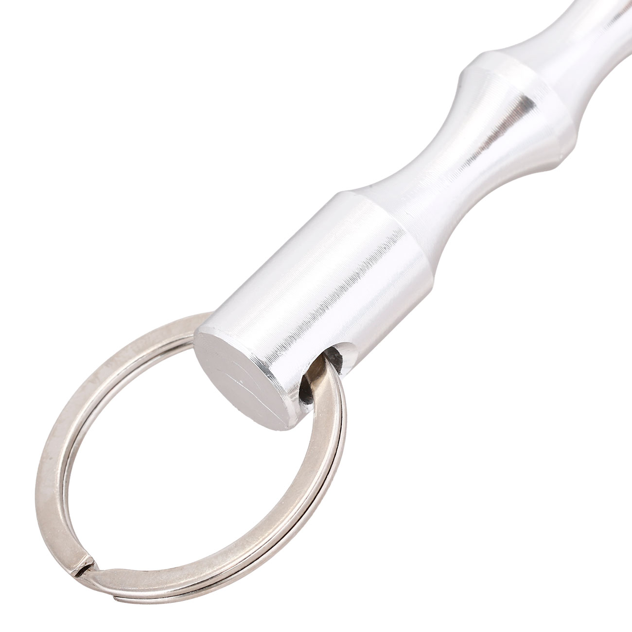 Kubotan gewellt mit Schl�sselring silber Bild 3
