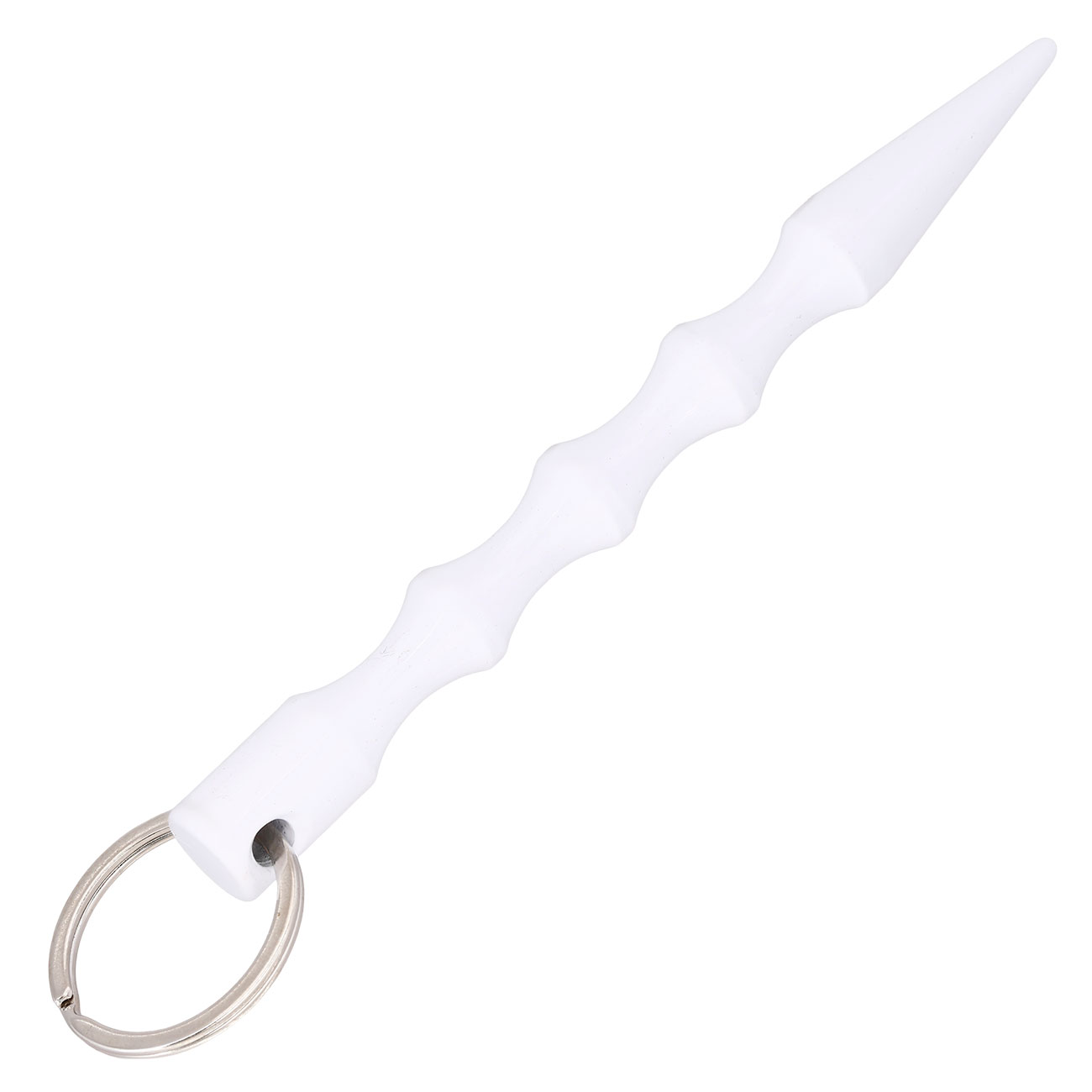 Kubotan gewellt mit Schl�sselring wei� Bild 1