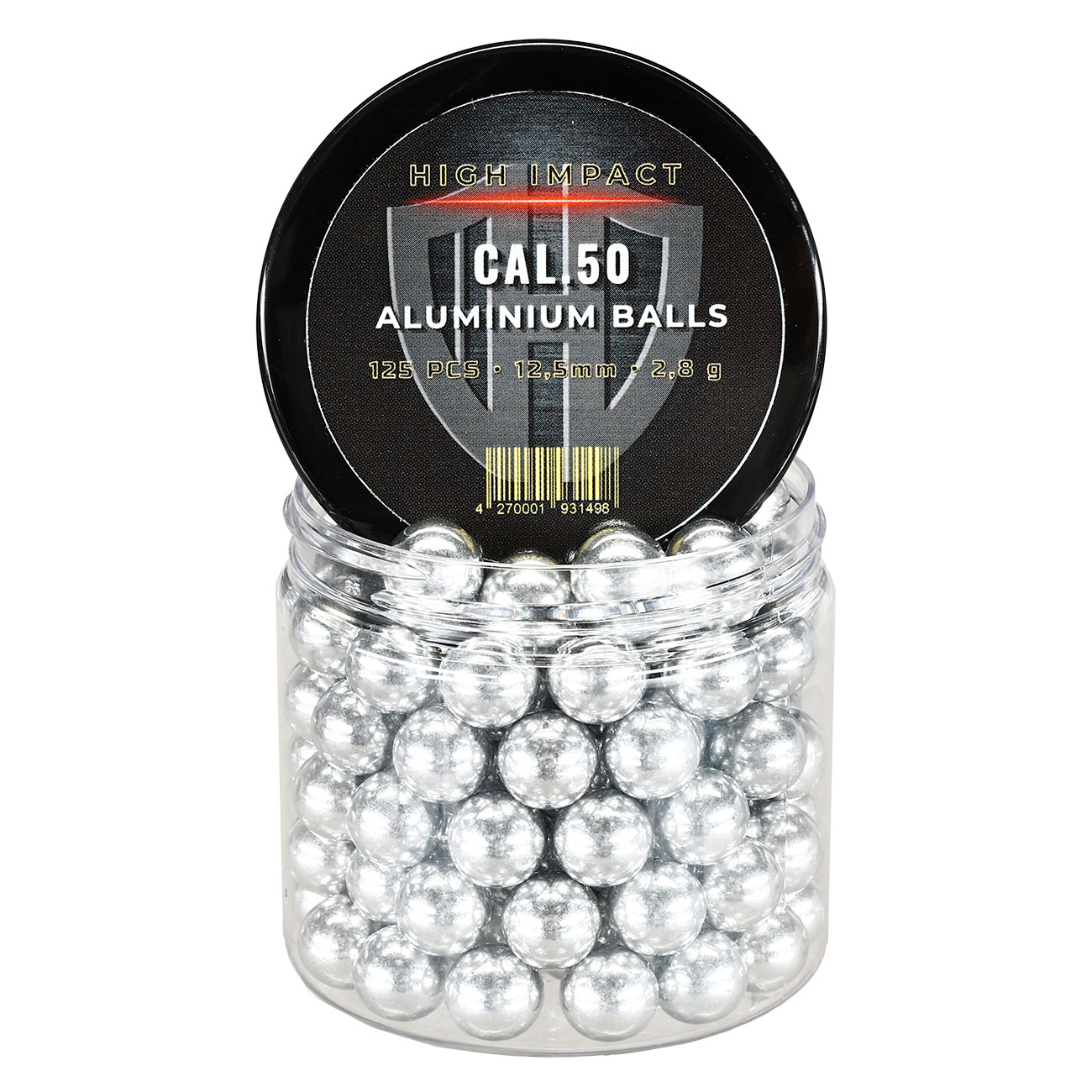 High Impact Aluminiumkugeln 2,8g Kaliber .50 silber 125er Dose Bild 1