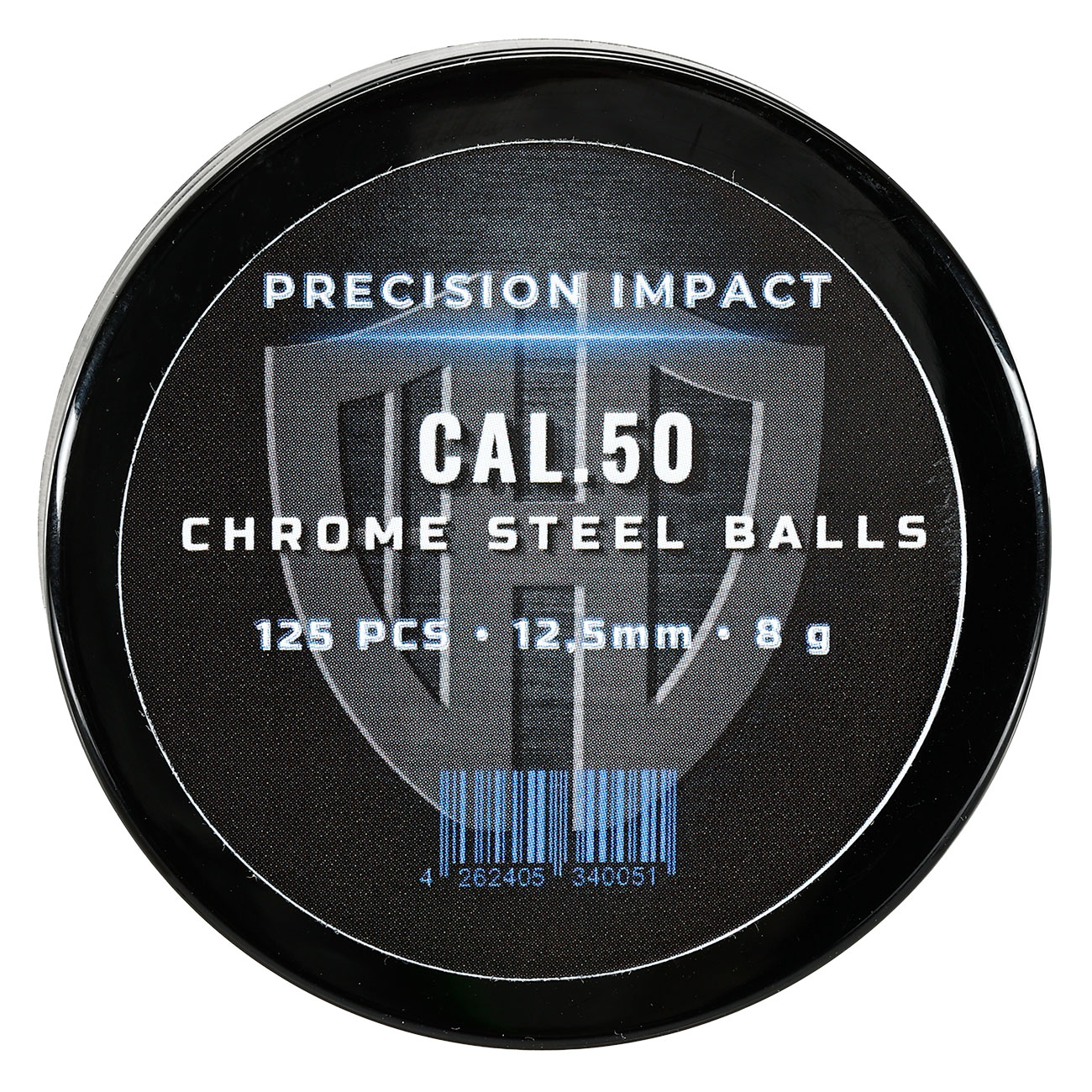 Precision Impact Chromstahlkugeln 8g Kaliber .50 silber 125er Dose Bild 3