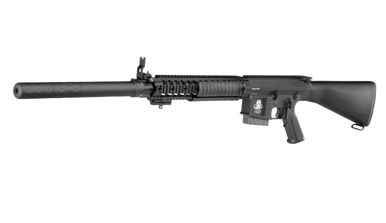 G&G GR25 Sniper Vollmetall S-AEG 6mm BB schwarz inkl. QD Mock Suppressor