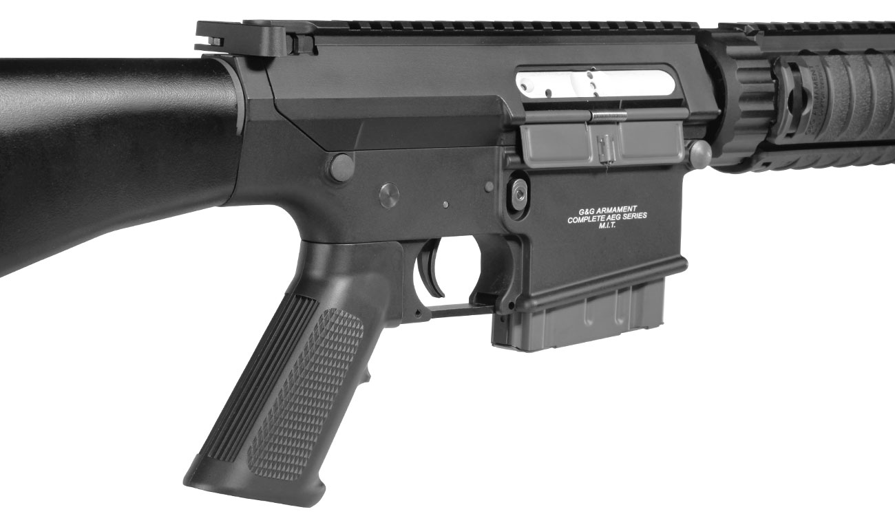 G&G GR25 Sniper Vollmetall S-AEG 6mm BB schwarz inkl. QD Mock Suppressor Bild 9
